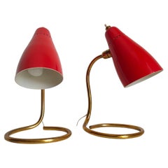 Giuseppe Ostuni Ensemble de deux lampes de table 214 ou Vipere par O-luce 1950 Italie