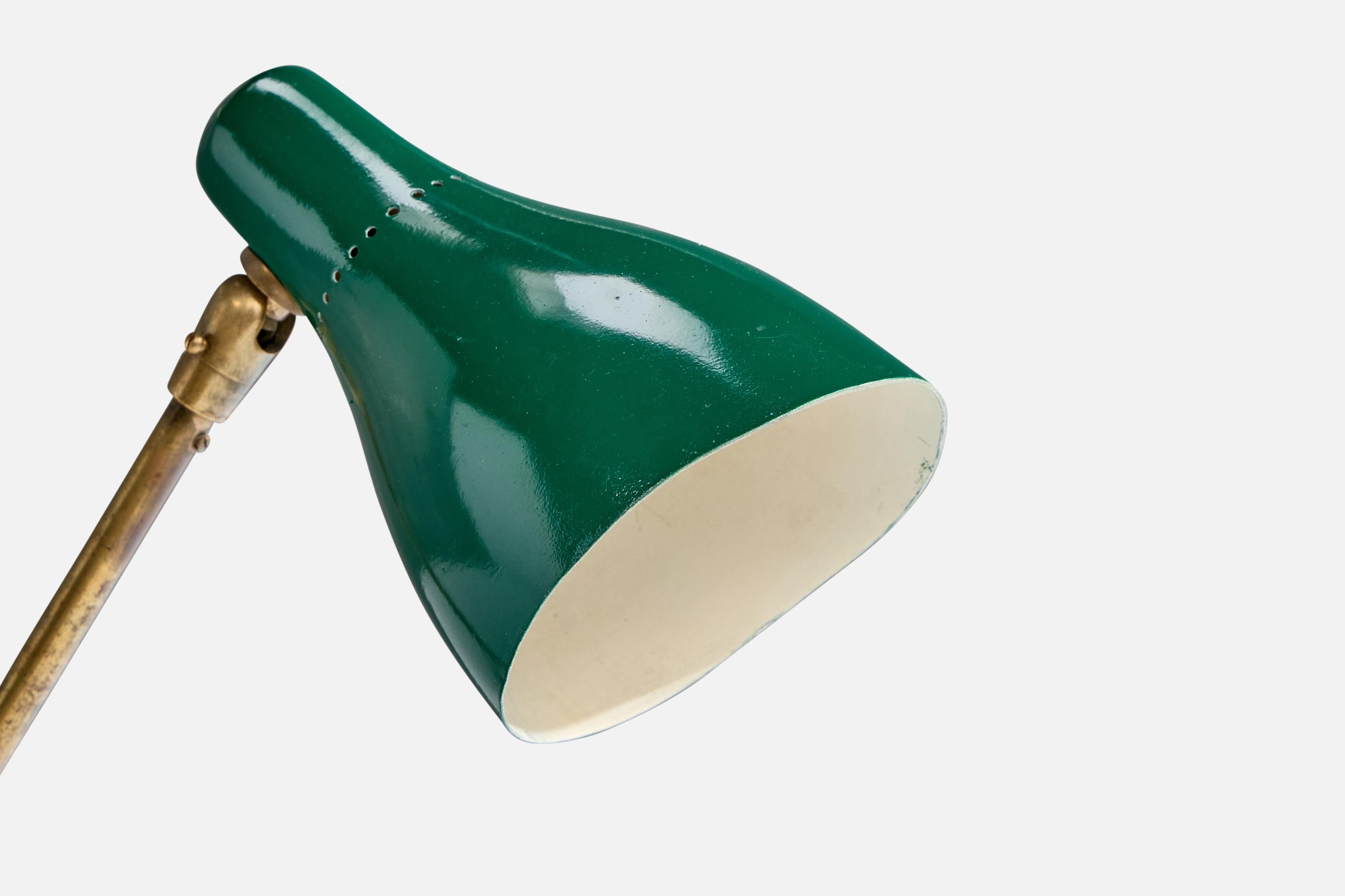 Giuseppe Ostuni, lampe de table, laiton, métal, Italie, années 1950 Bon état - En vente à High Point, NC