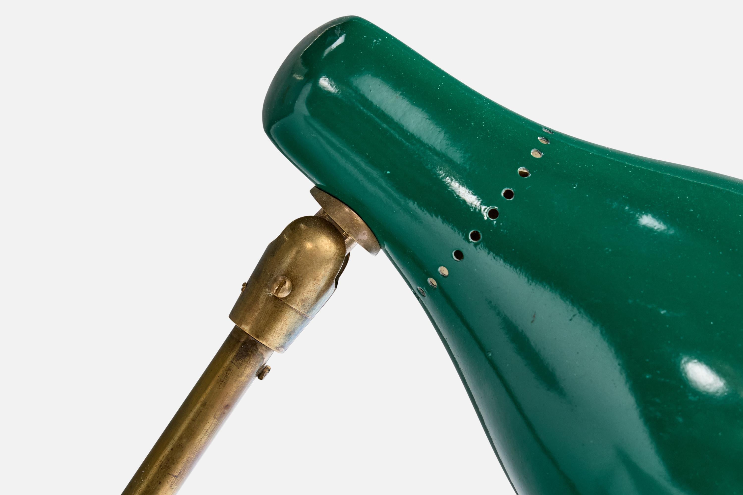 Milieu du XXe siècle Giuseppe Ostuni, lampe de table, laiton, métal, Italie, années 1950 en vente