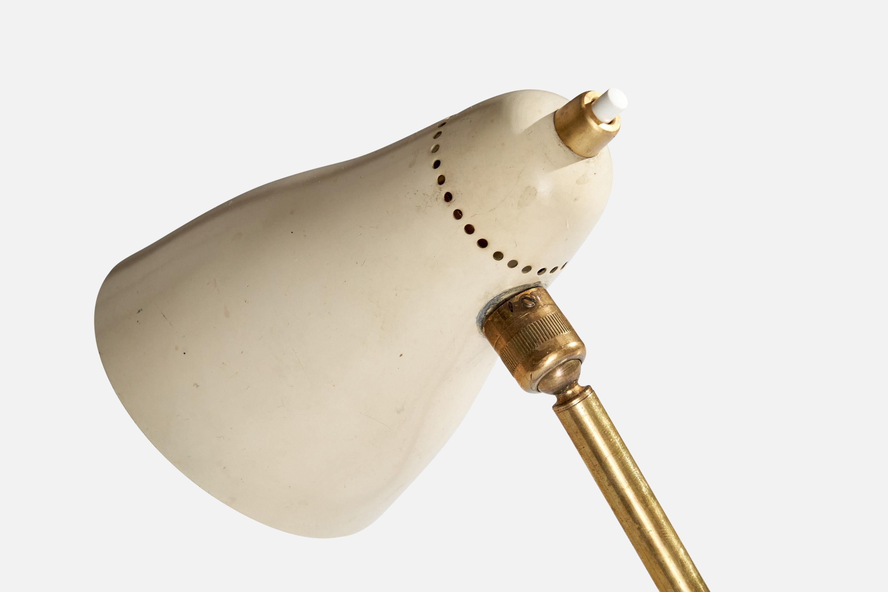 Giuseppe Ostuni, Table Lamp, Brass, Metal, Italy, 1950s For Sale 1