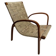 Giuseppe Pagano (Attr.),  Rope and bentwood Armchair, Italy 1940s