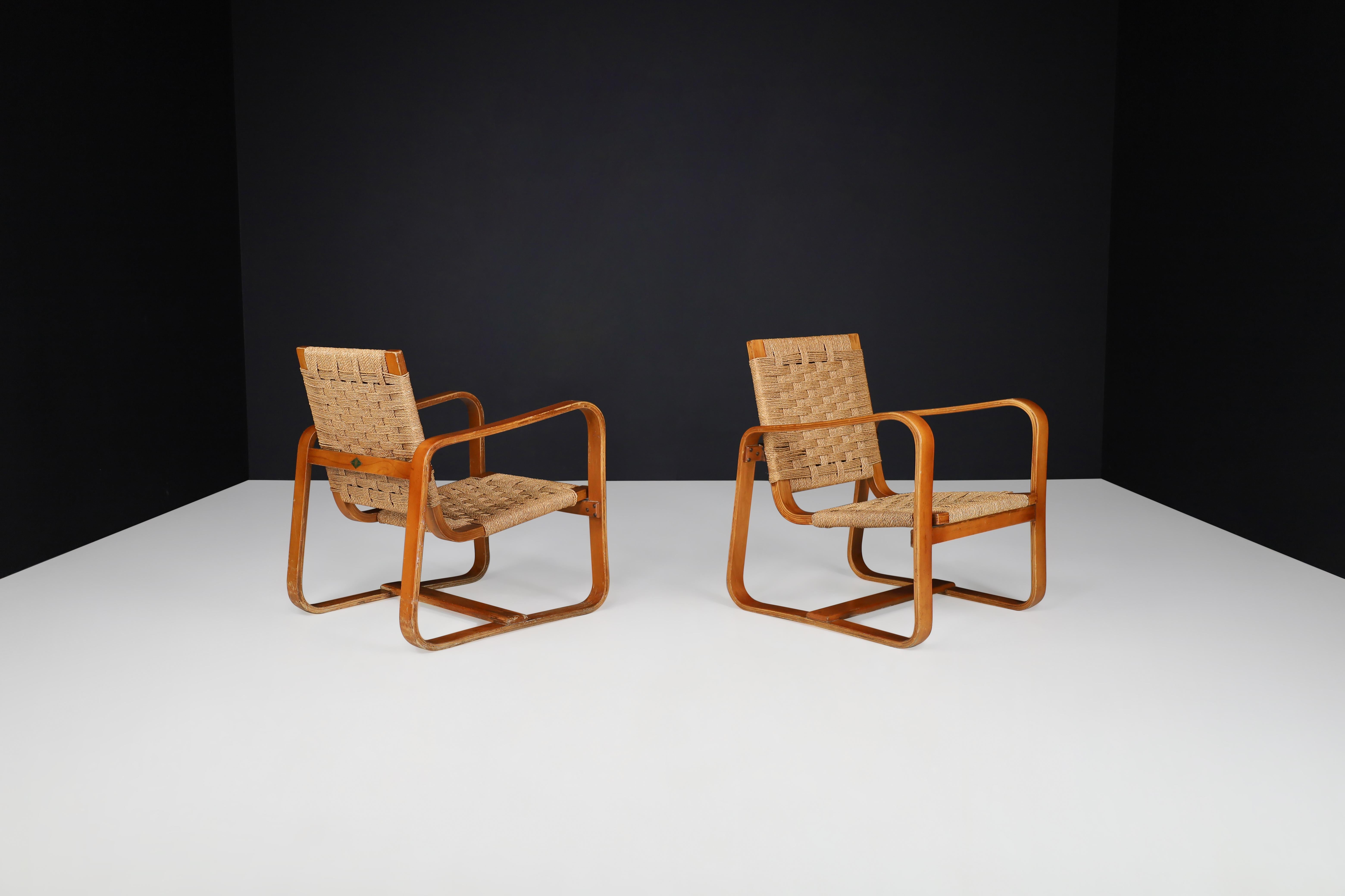 Fauteuils 'Bocconi' de Giuseppe Pagano Pogatschnig, Italie, années 1940   Bon état - En vente à Almelo, NL