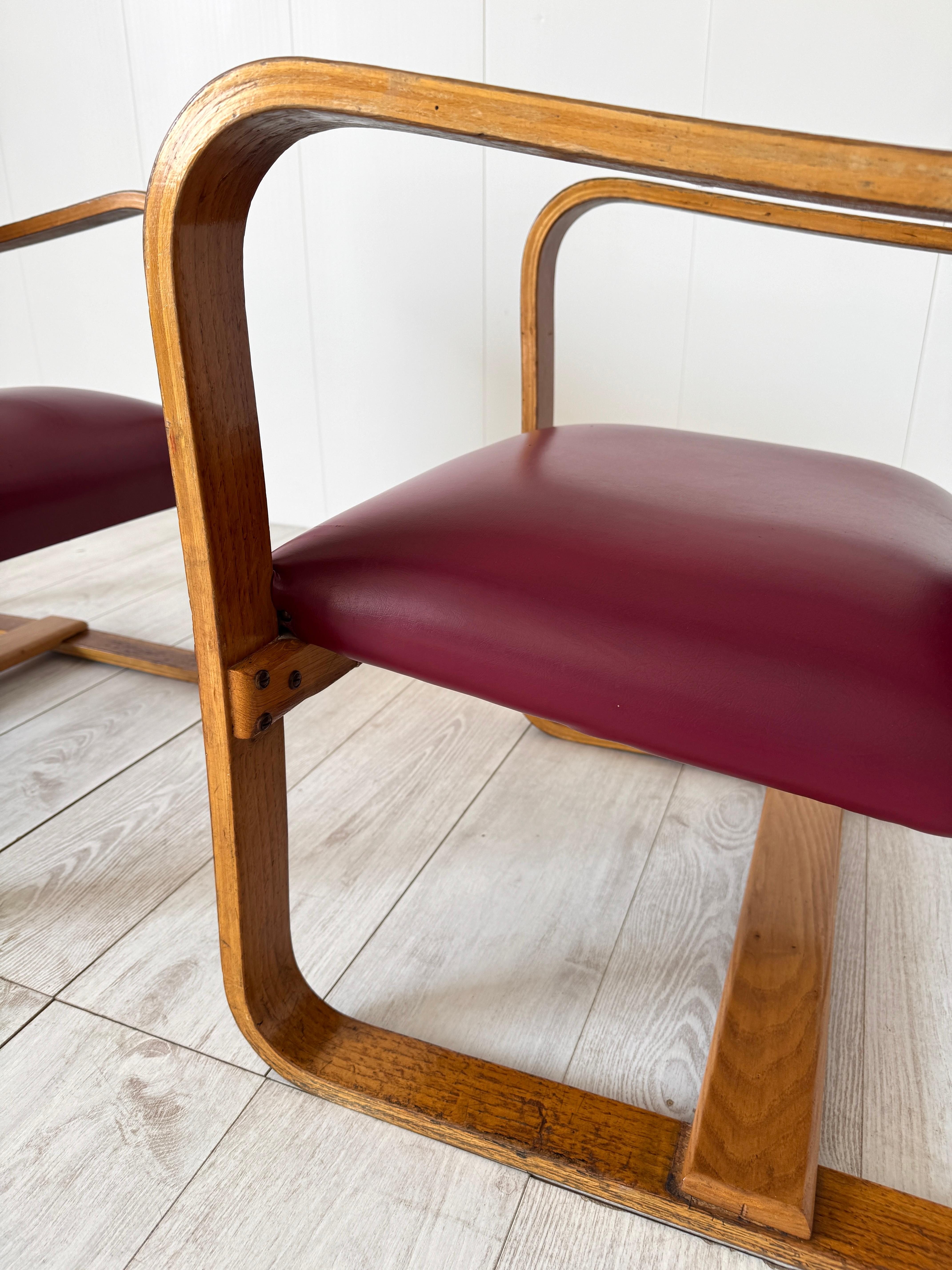 Giuseppe Pagano Pogatschnig, Pair of armchairs mod. Lamellare, 1941 For Sale 4