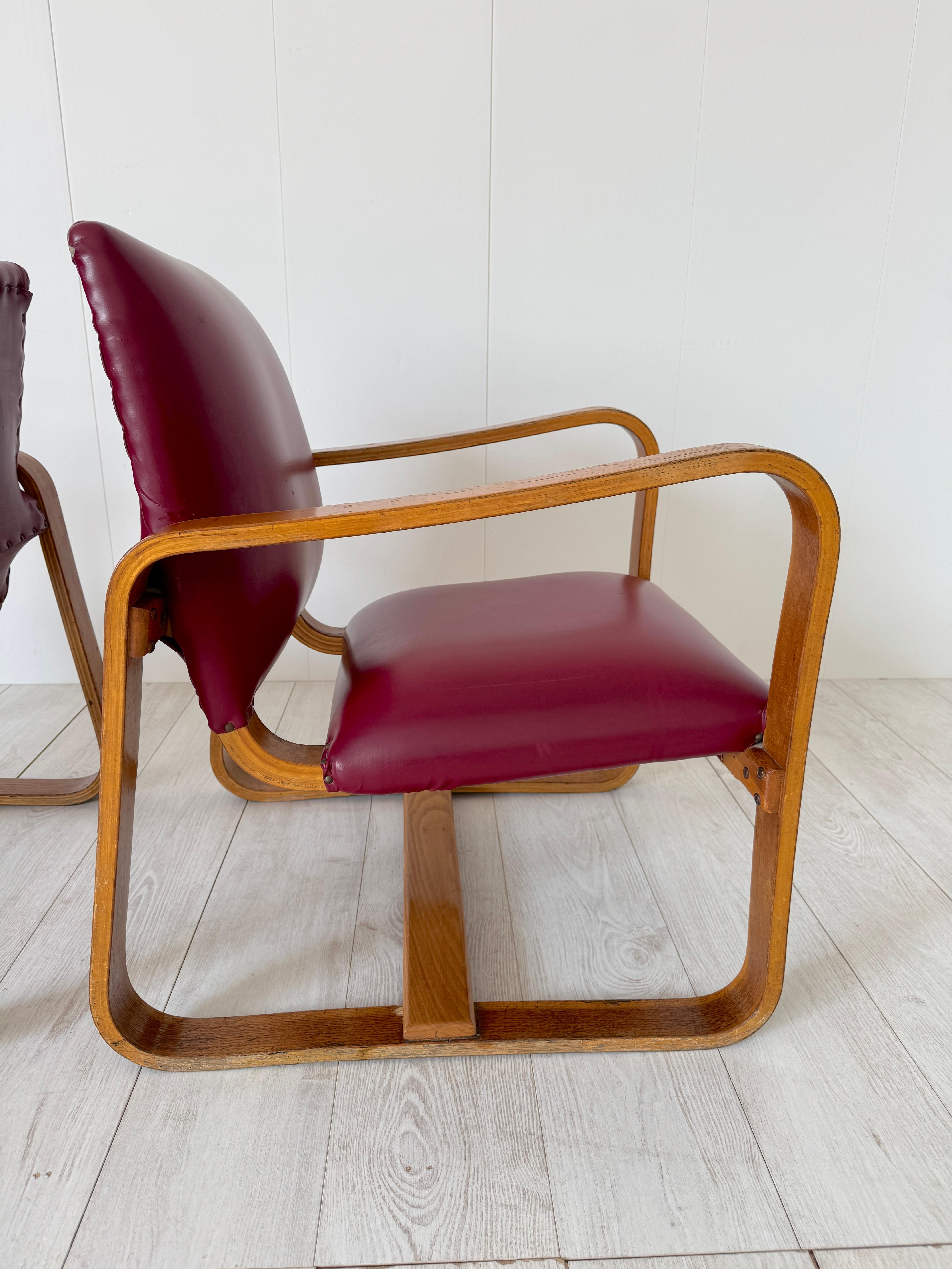 Giuseppe Pagano Pogatschnig, Pair of armchairs mod. Lamellare, 1941 For Sale 7