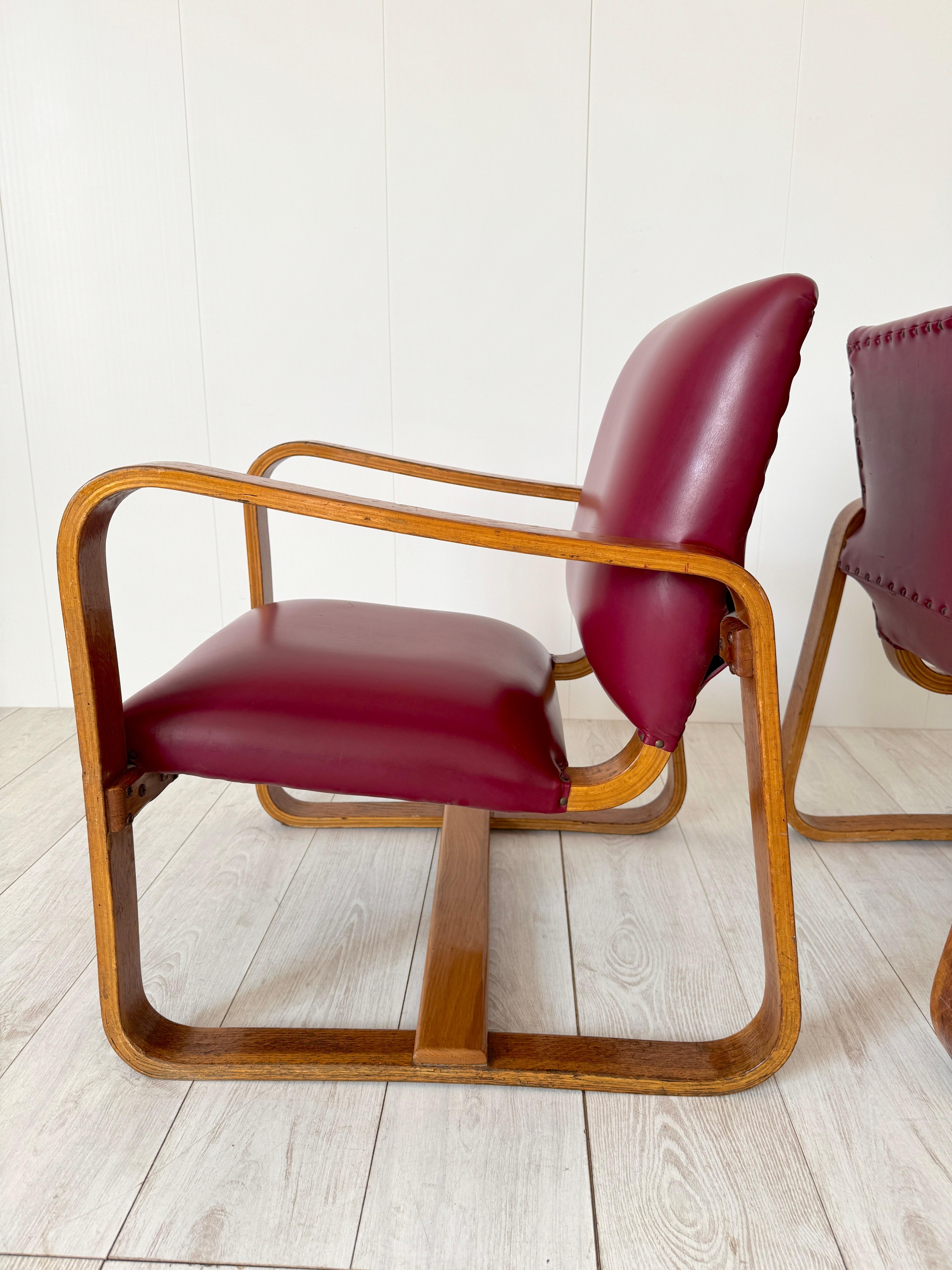 Giuseppe Pagano Pogatschnig, Pair of armchairs mod. Lamellare, 1941 For Sale 9