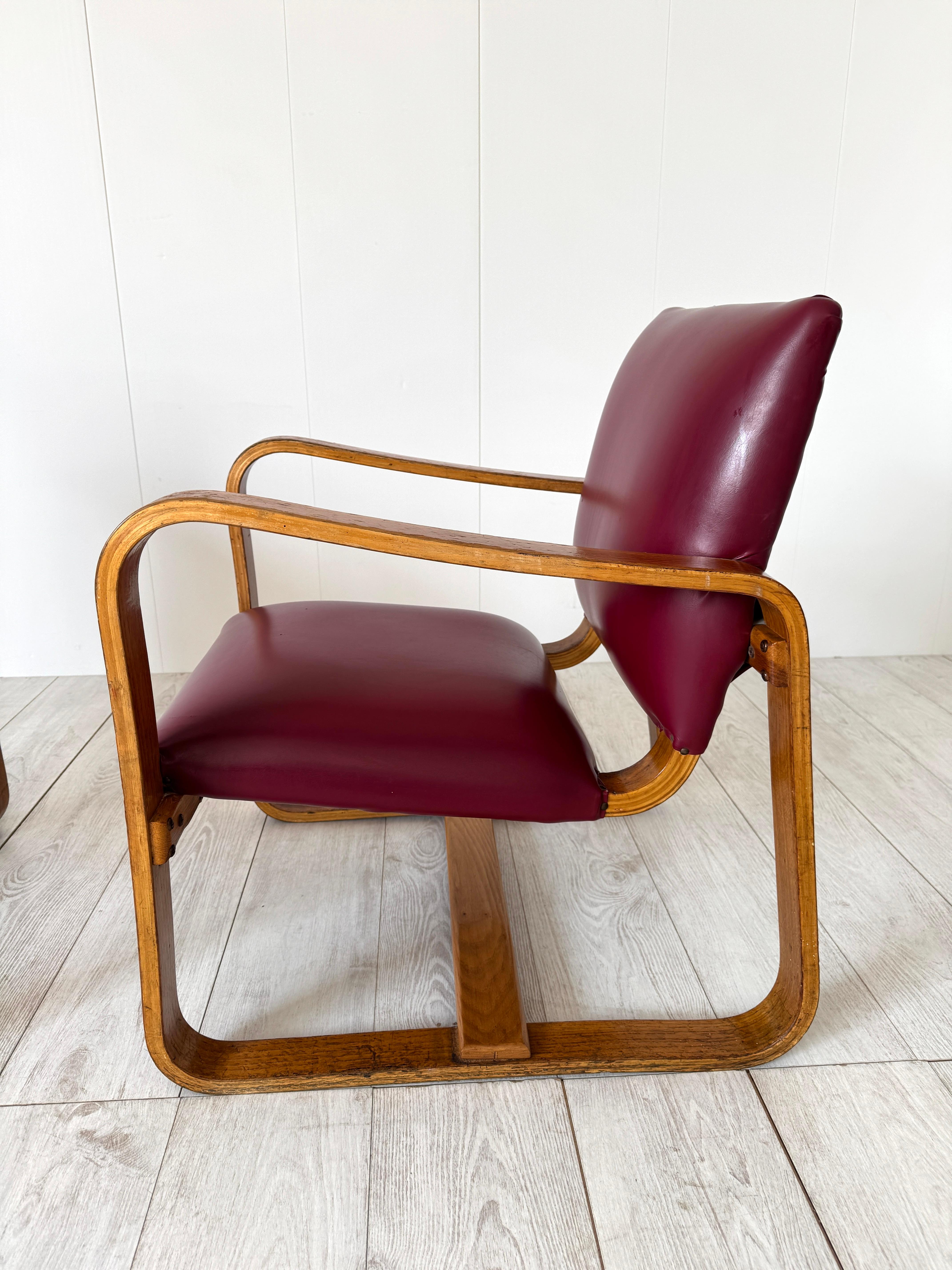 Giuseppe Pagano Pogatschnig, Pair of armchairs mod. Lamellare, 1941 For Sale 1