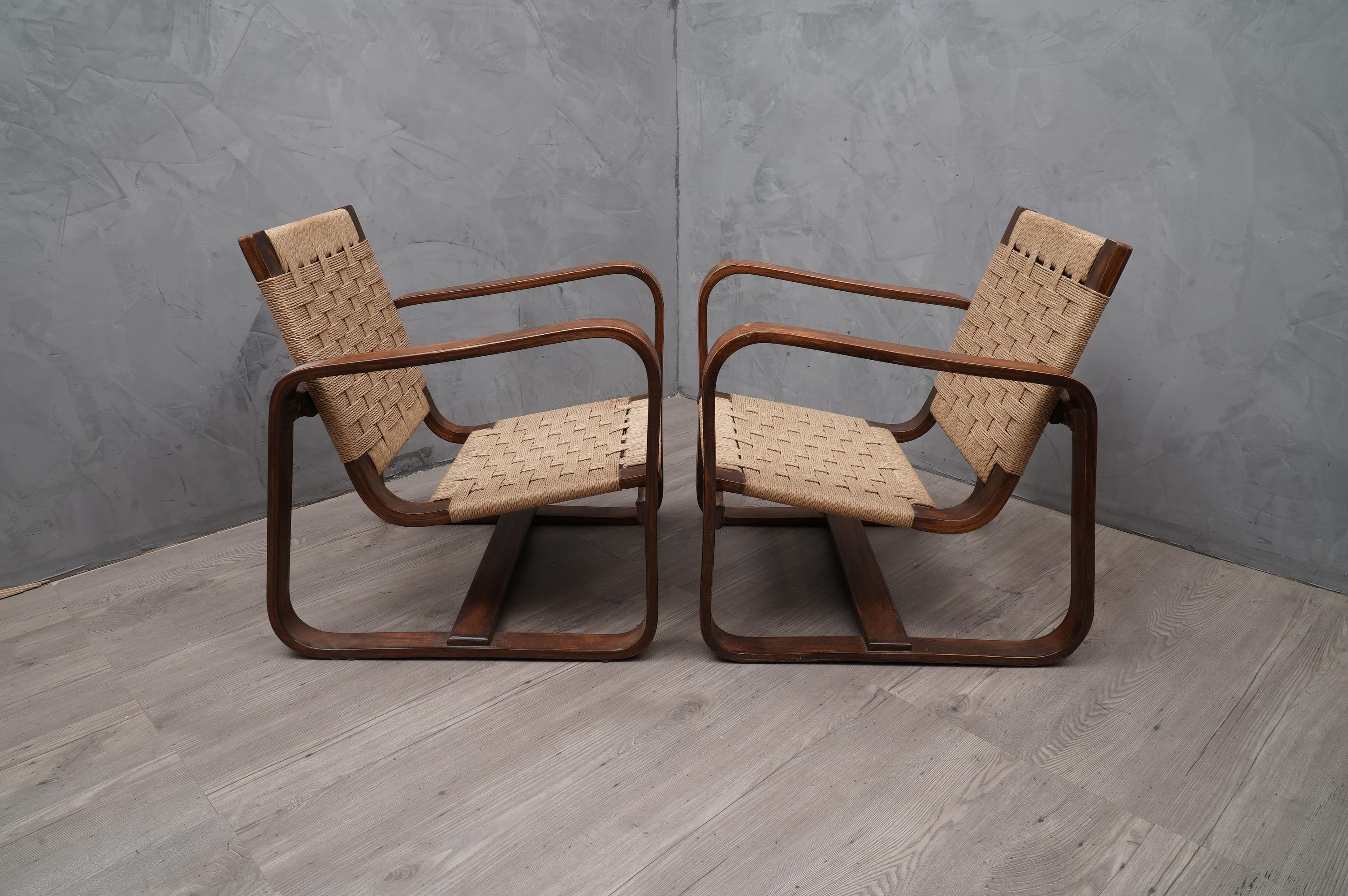 Giuseppe Pagano Pogatschnig E Gino Maggioni 1939-1941 Italian Armchairs 2