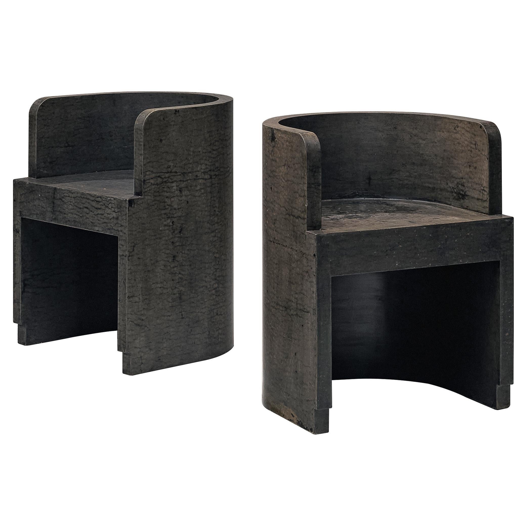 Giuseppe Pagano Pogatschnig & Gino Levi Montalcini Chairs in Black Buxus For Sale