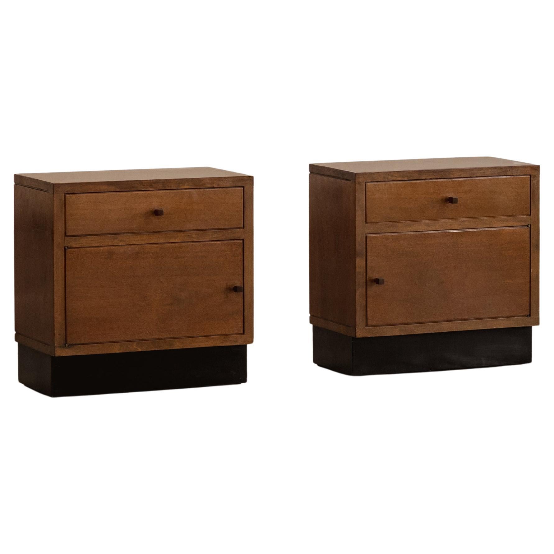 Giuseppe Pagano Pogatschnig Tables de nuit rationalistes, 1938, set de 2