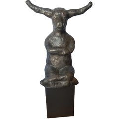Contemplating Bull with Base (Silver Patina) 36/50