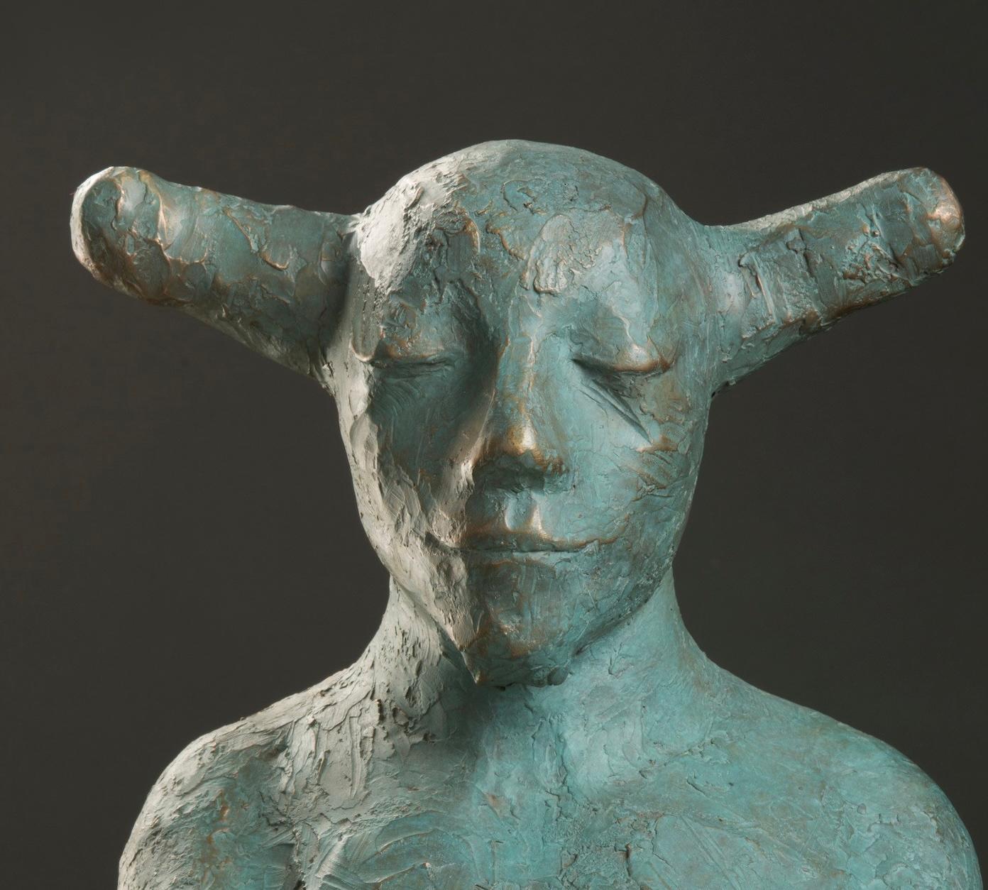 Little Zen (patine turquoise) 6/99 - Sculpture de Giuseppe Palumbo