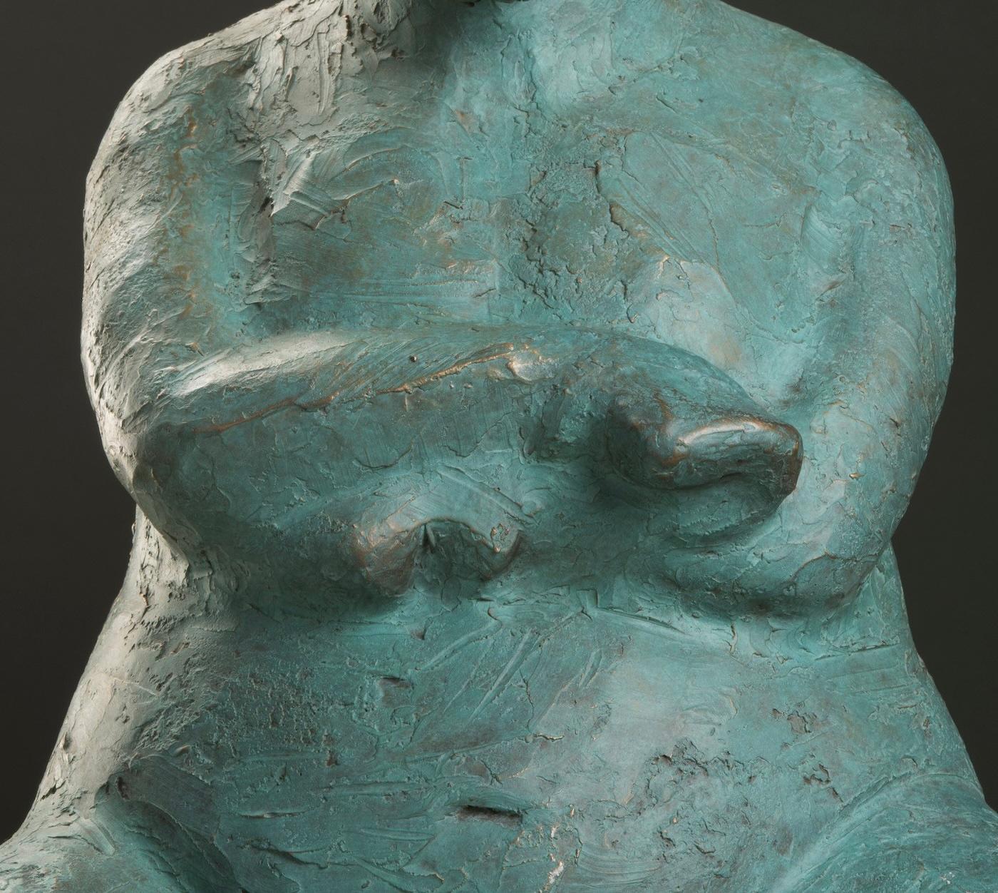 Little Zen (patine turquoise) 6/99 - Contemporain Sculpture par Giuseppe Palumbo