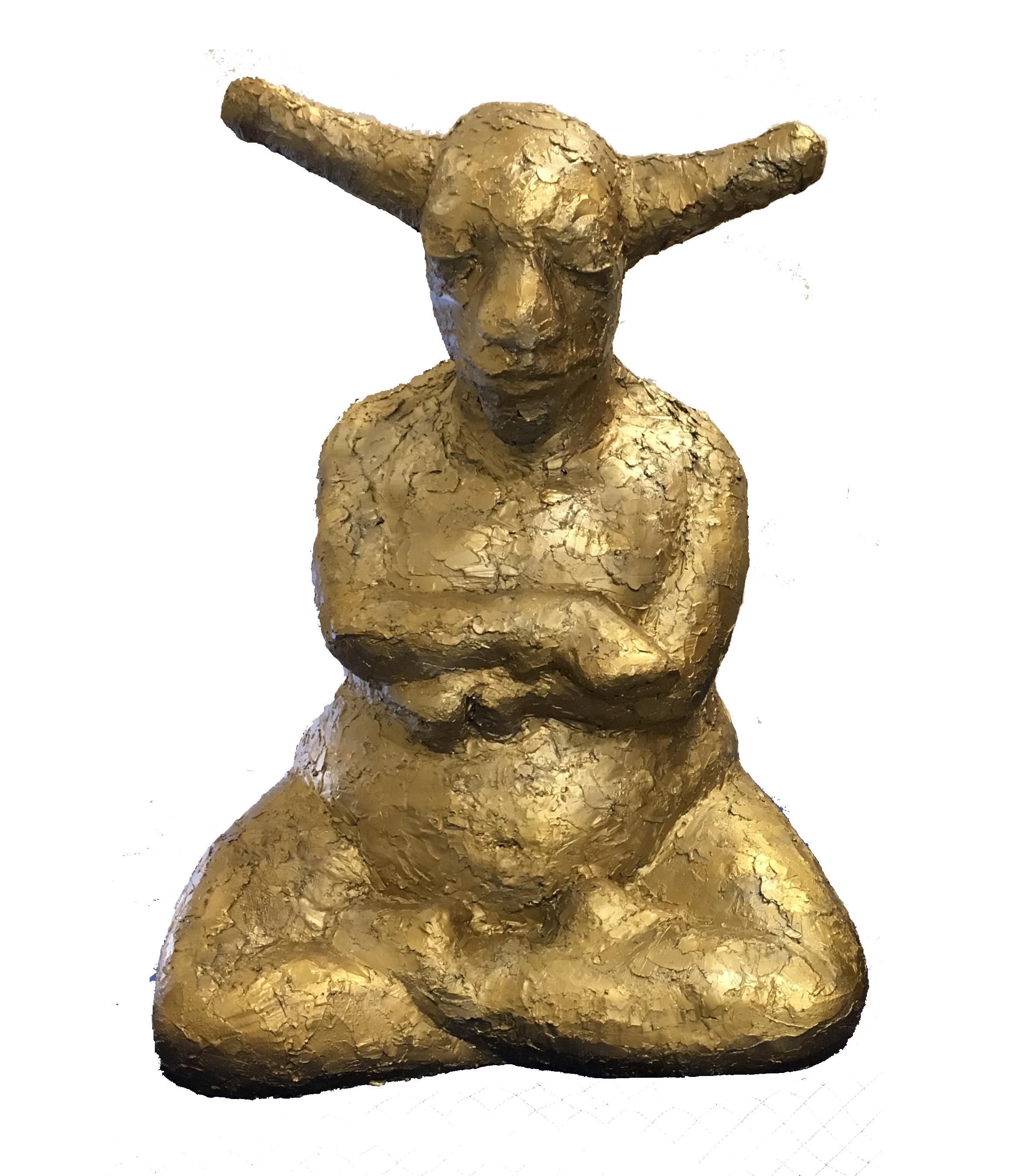 Giuseppe Palumbo Figurative Sculpture – Zen Bull 58" (Bronze Resin)