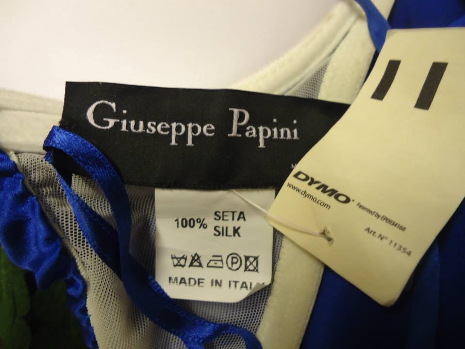 Giuseppe Papini - Robe en soie bleu électrique  en vente 1