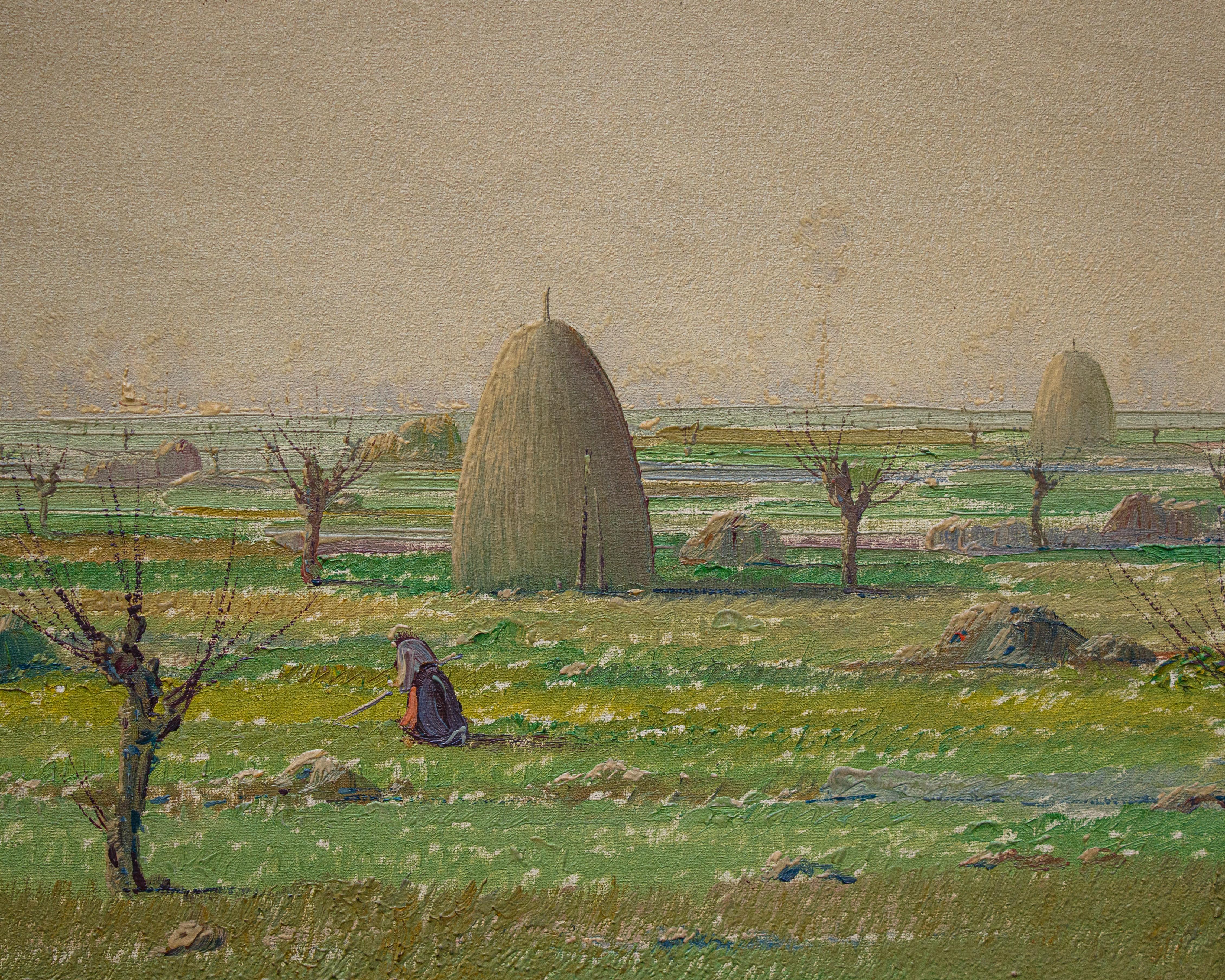 Giuseppe Pessina, Landschaft mit Garben im Angebot 1