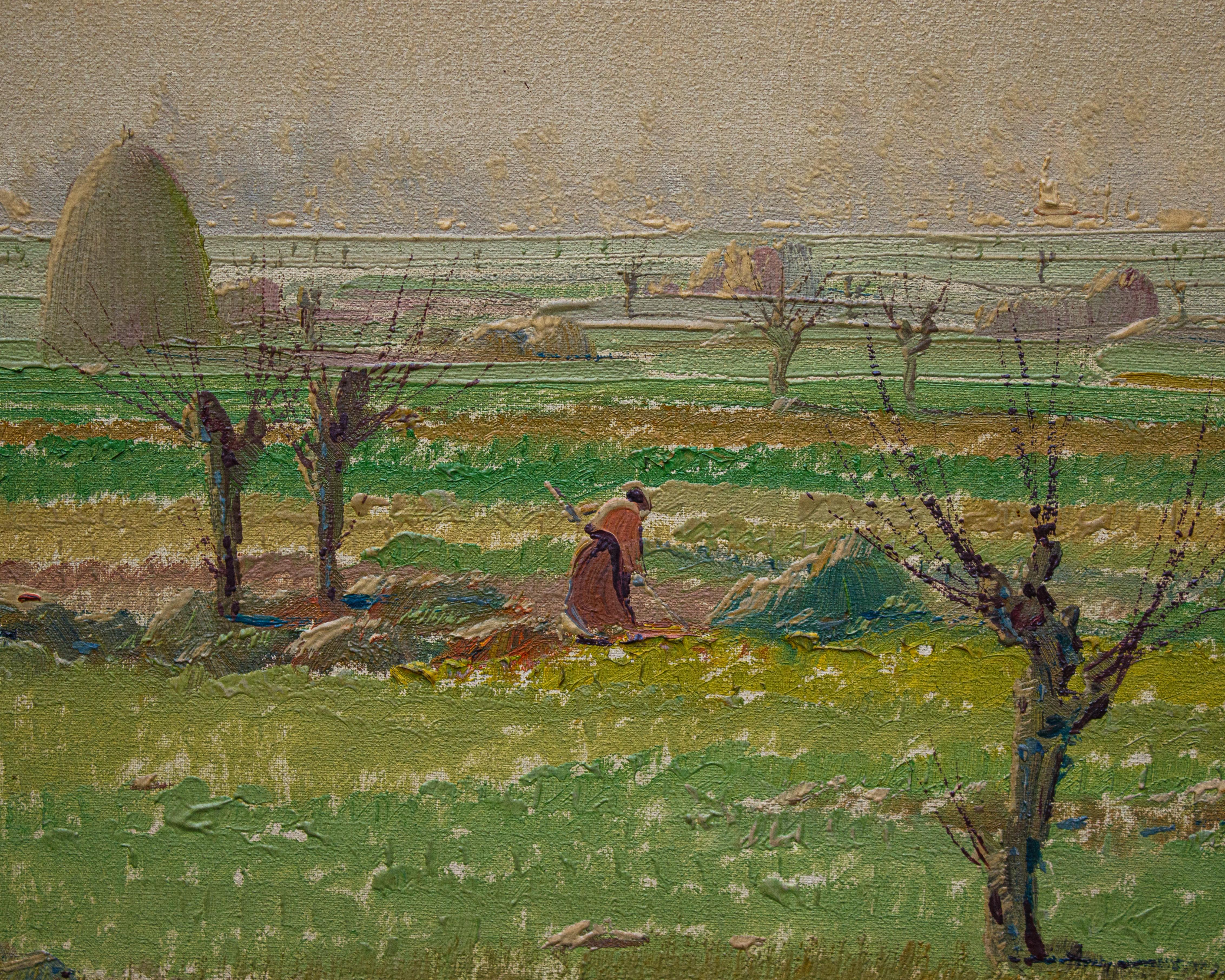 Giuseppe Pessina, Landschaft mit Garben im Angebot 2