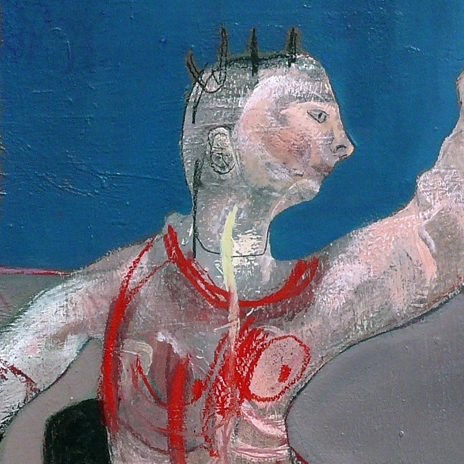 Homage to Bacon - Francis Bacon, emotional expressionism, symbolic art, portrait - Painting by Giuseppe Ragazzini