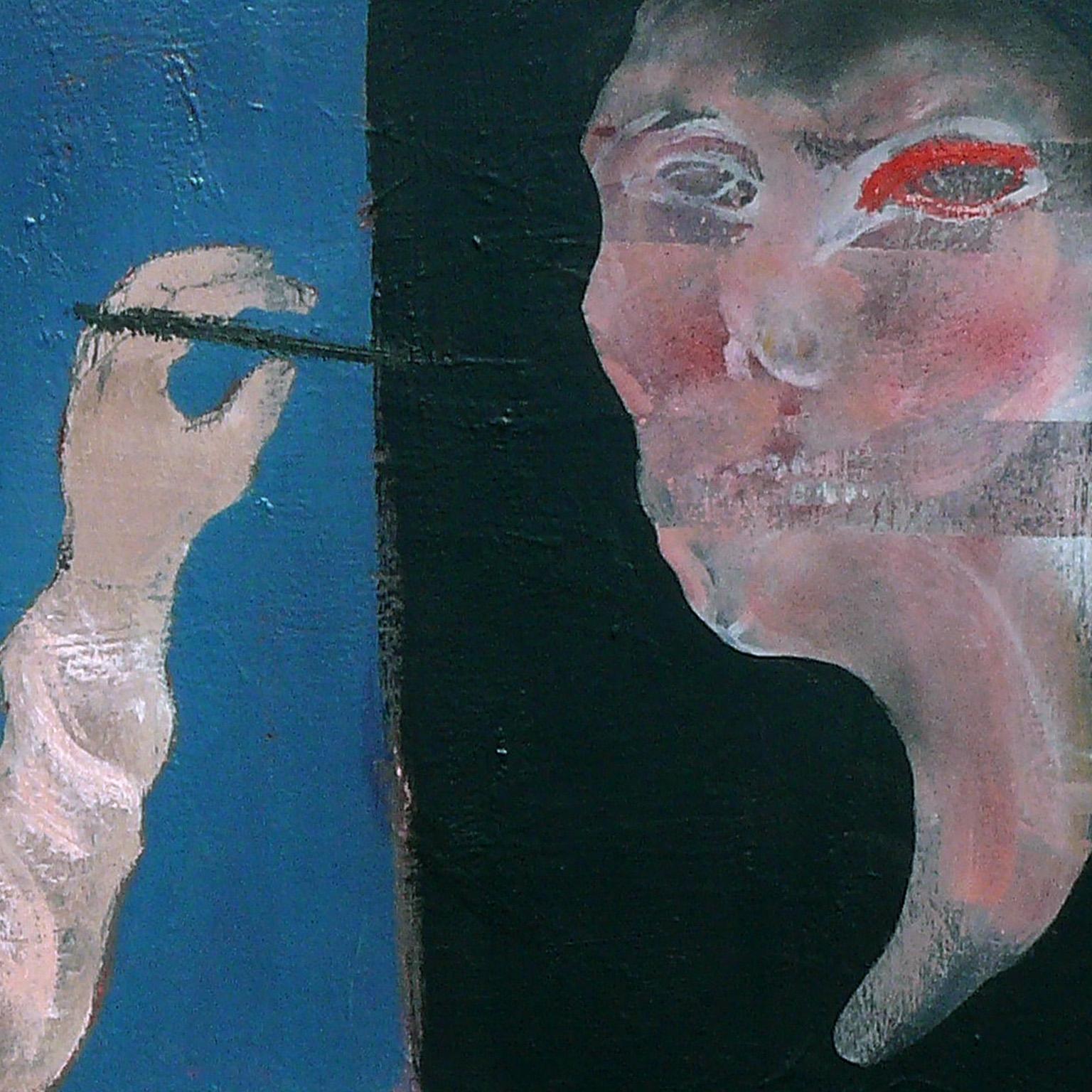 Homage to Bacon - Francis Bacon, emotional expressionism, symbolic art, portrait - Expressionist Painting by Giuseppe Ragazzini