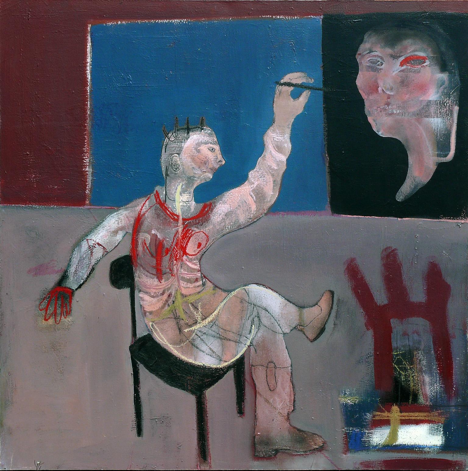 Giuseppe Ragazzini Portrait Painting - Homage to Bacon - Francis Bacon, emotional expressionism, symbolic art, portrait