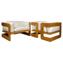 Giuseppe Raimondi 1970s Italian Oak Chairs