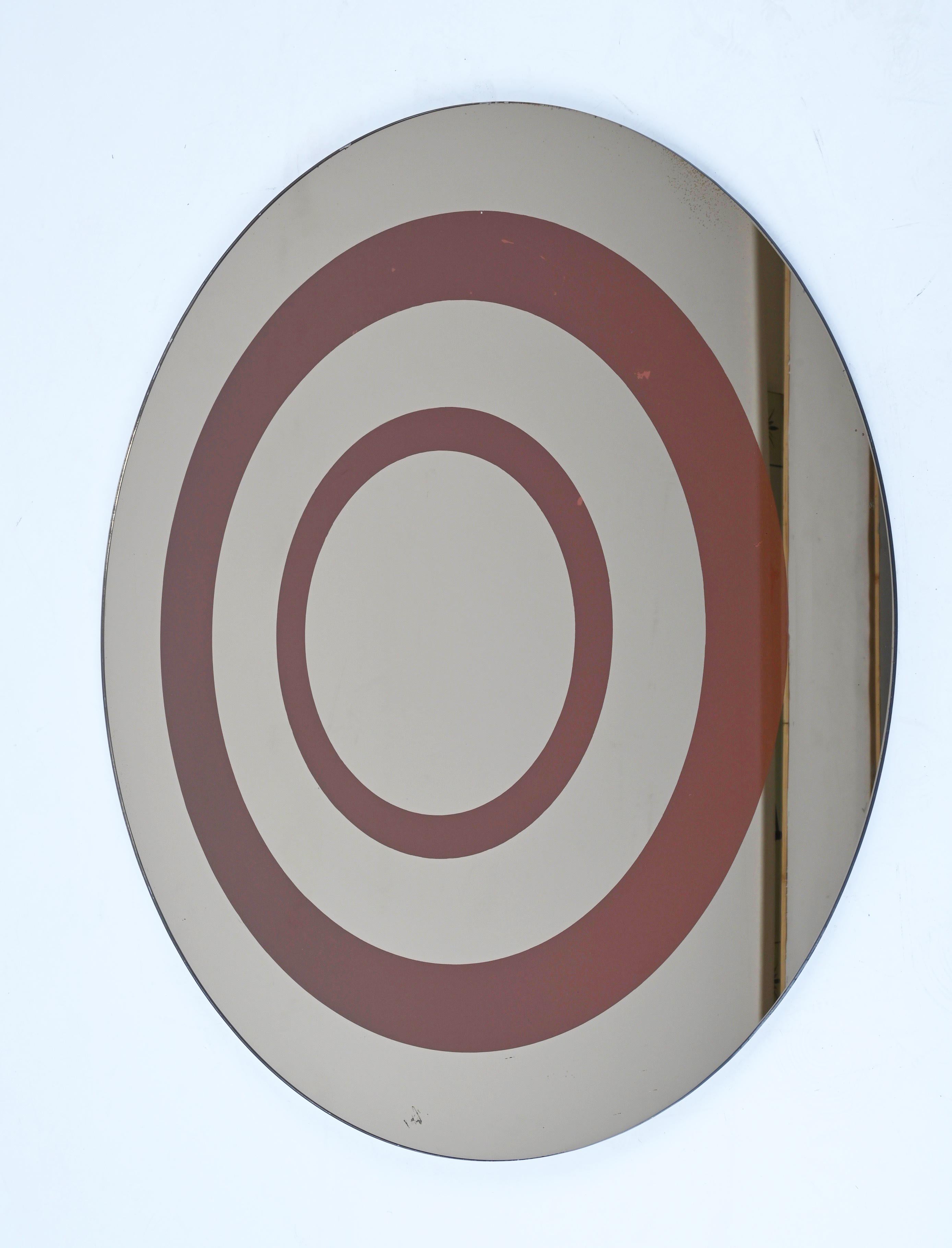 Giuseppe Raimondi Midcentury Round Italian Wall Mirror for Cristal Art, 1970s 7