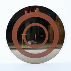 Giuseppe Raimondi Specchio da parete rotondo italiano del Medioevo per Cristal Arte, anni '70