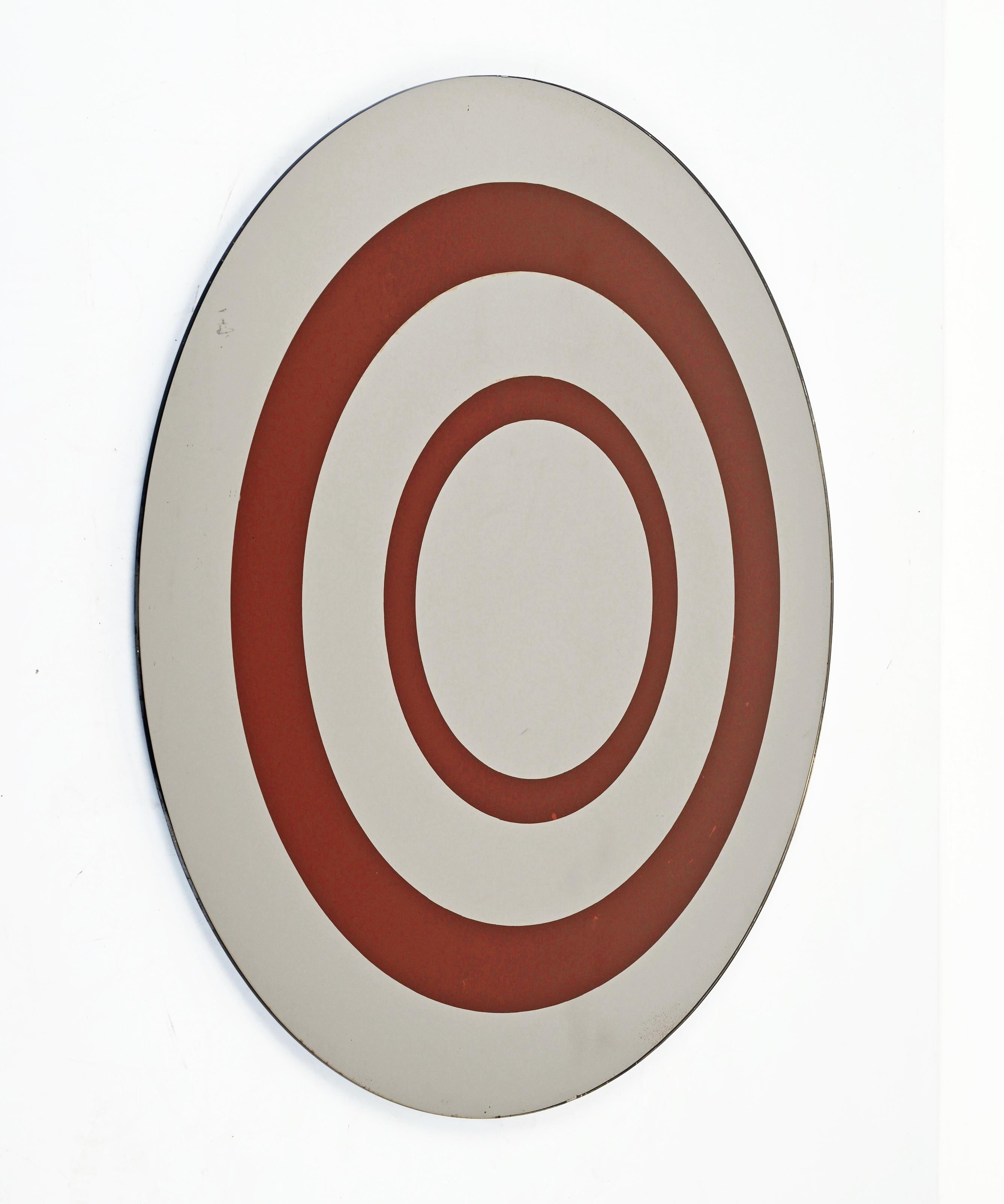Giuseppe Raimondi Midcentury Round Italian Wall Mirror for Cristal Art, 1970s 2