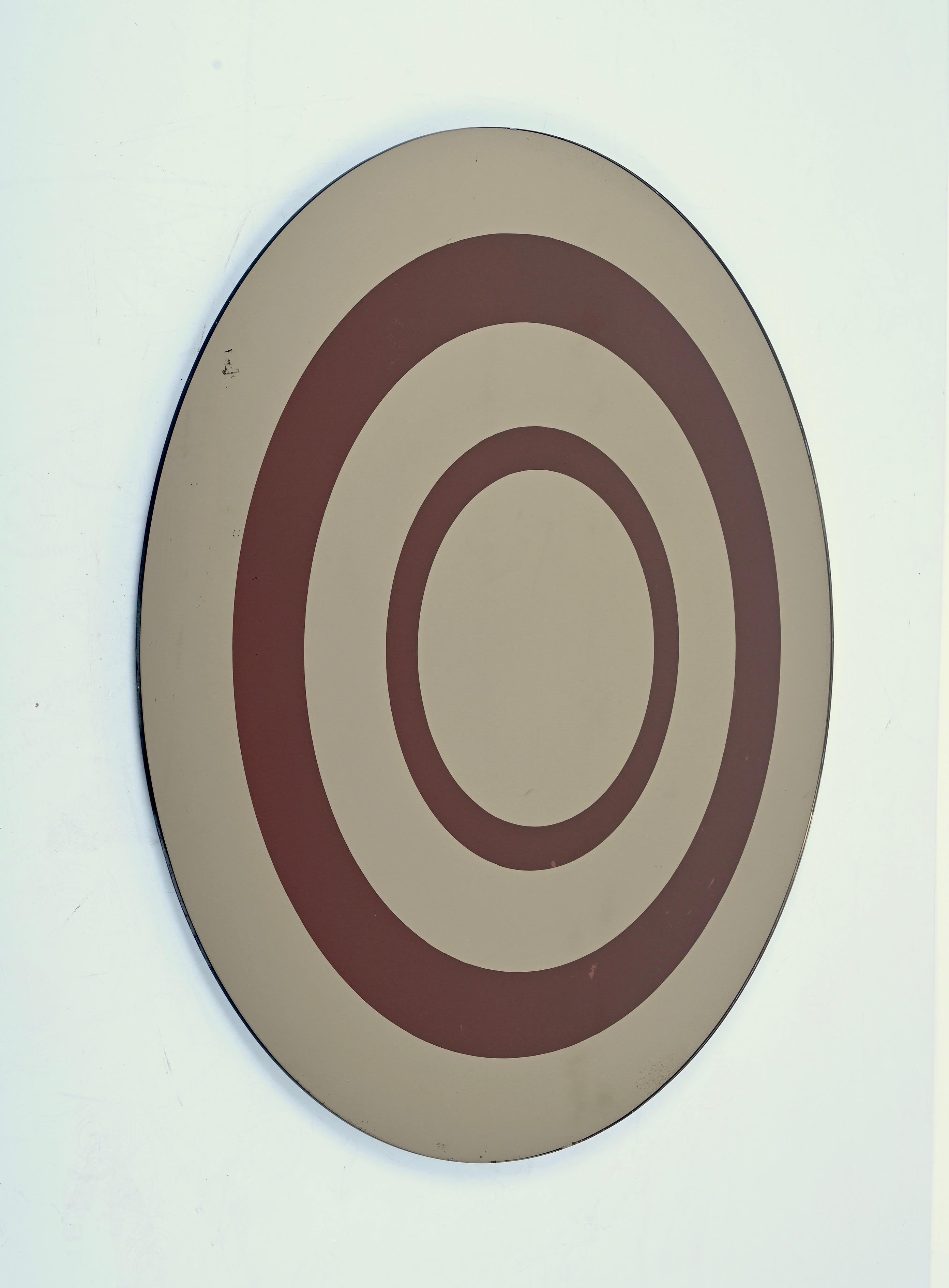Giuseppe Raimondi Midcentury Round Italian Wall Mirror for Cristal Art, 1970s 4
