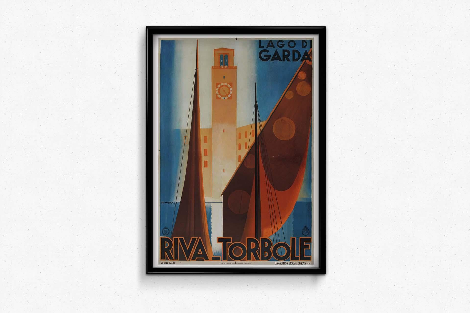 Riccobaldi's 1936 travel poster for 'Riva Torbole Lago di Garda' - Italy For Sale 1