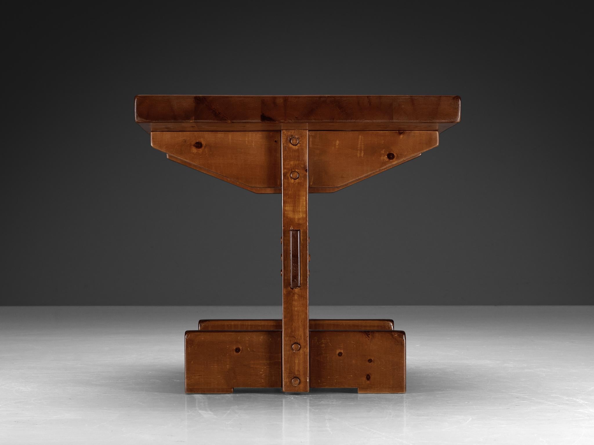 Italian Giuseppe Rivadoss Dining Table in Pine  For Sale