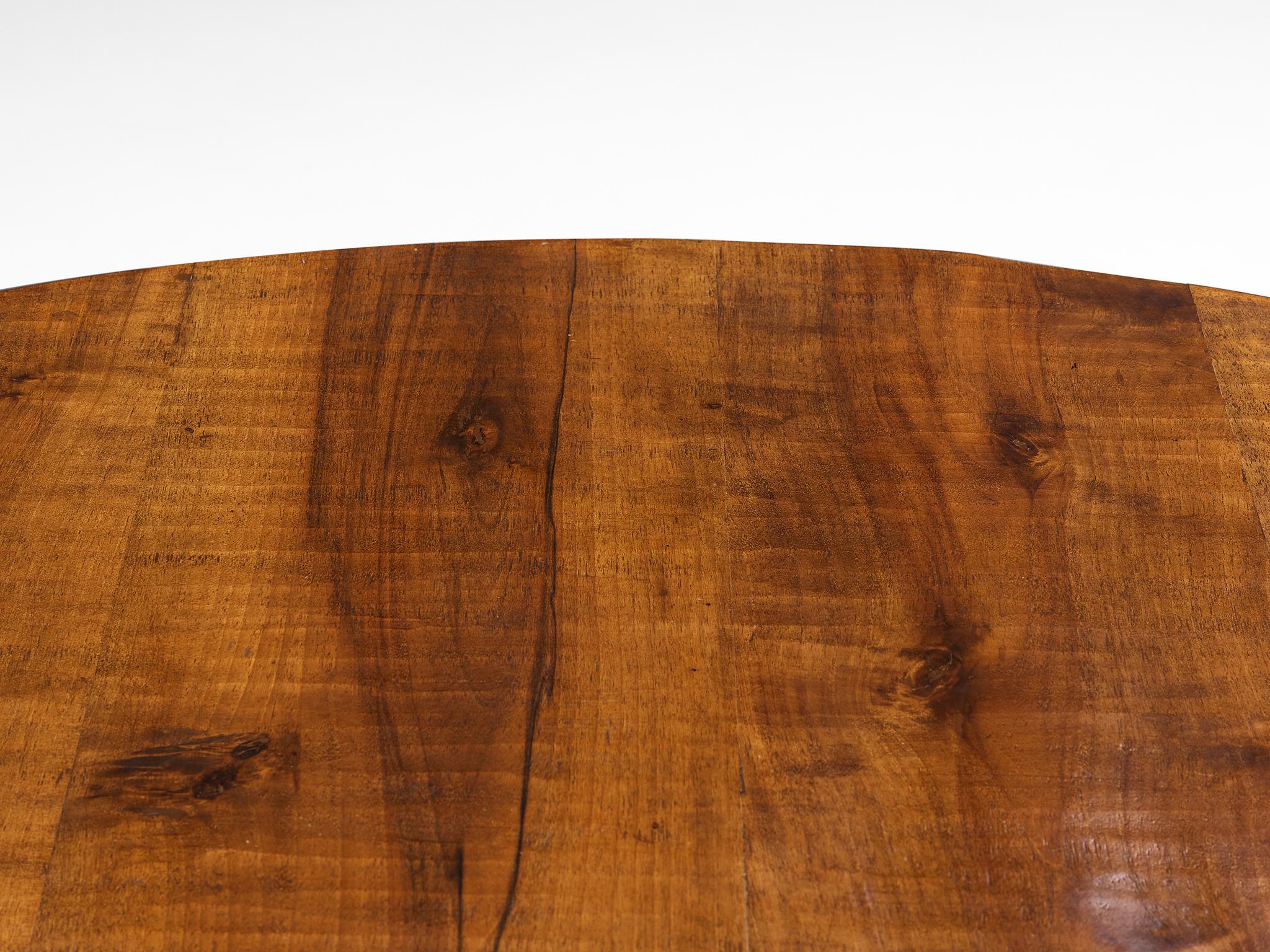 Giuseppe Rivadossi Round Dining Table in Walnut For Sale at 1stDibs