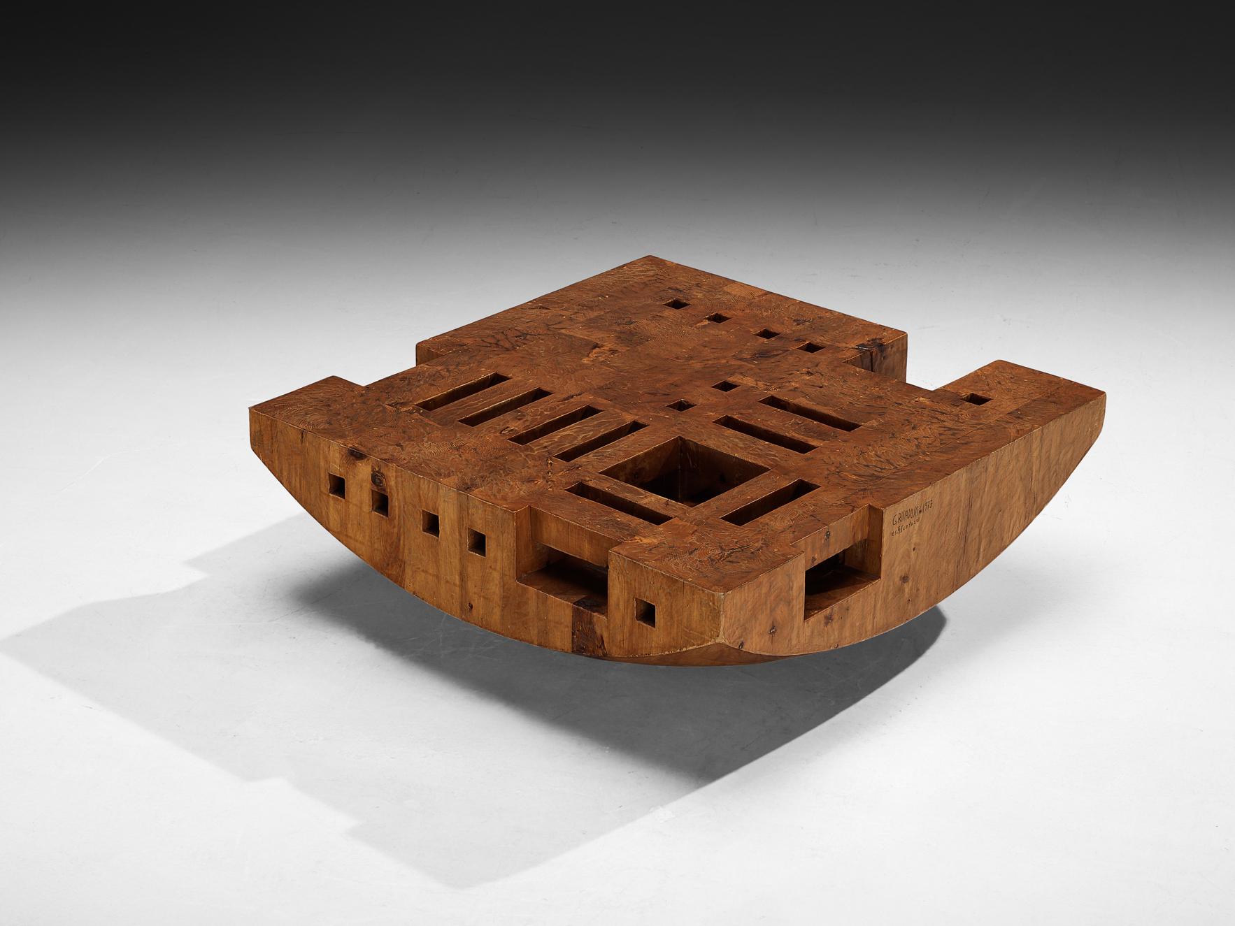 Giuseppe Rivadossi 'Bloco Galla' Coffee Table in Pine For Sale 4