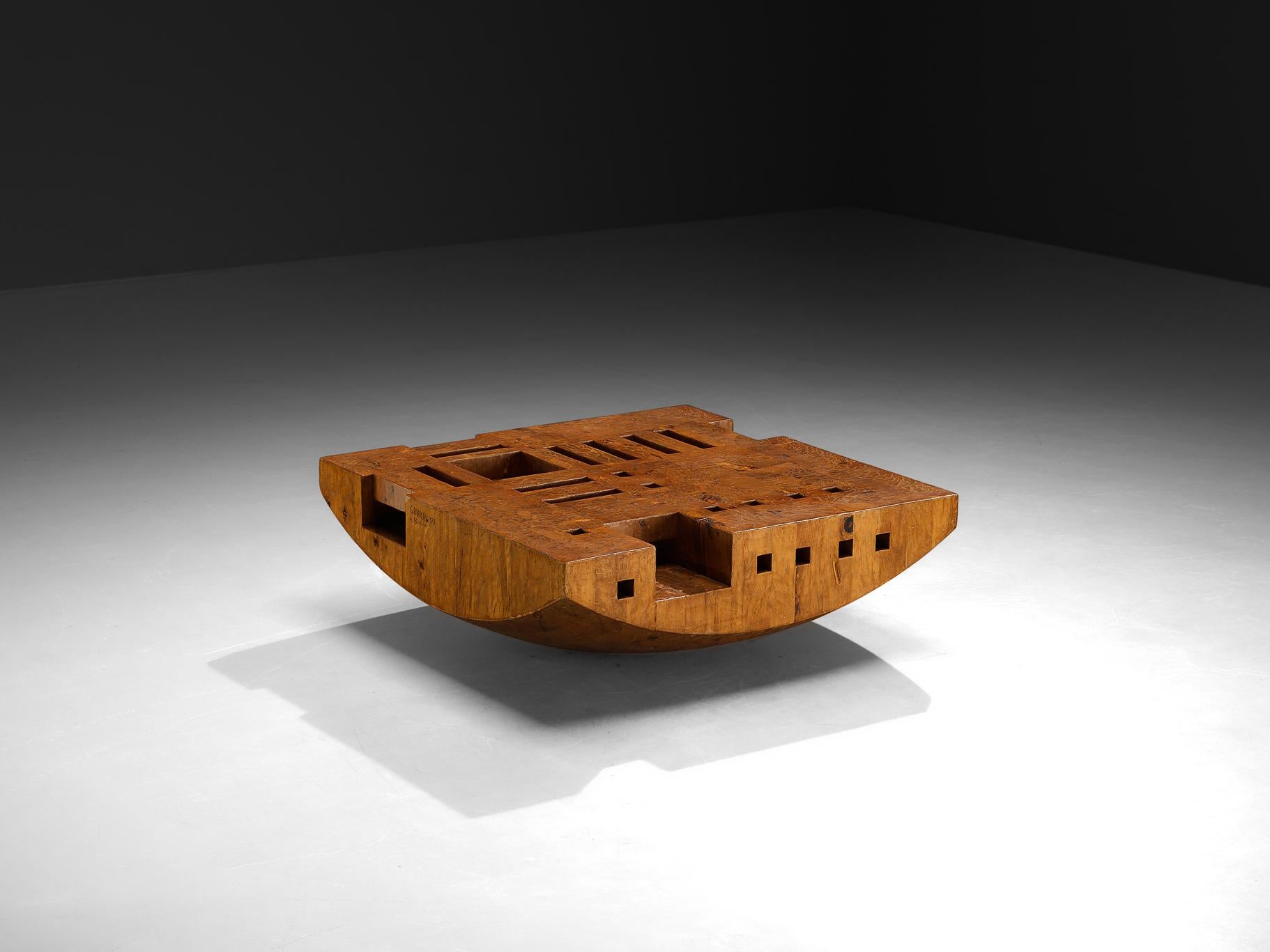 Giuseppe Rivadossi 'Bloco Galla' Coffee Table in Pine For Sale 5