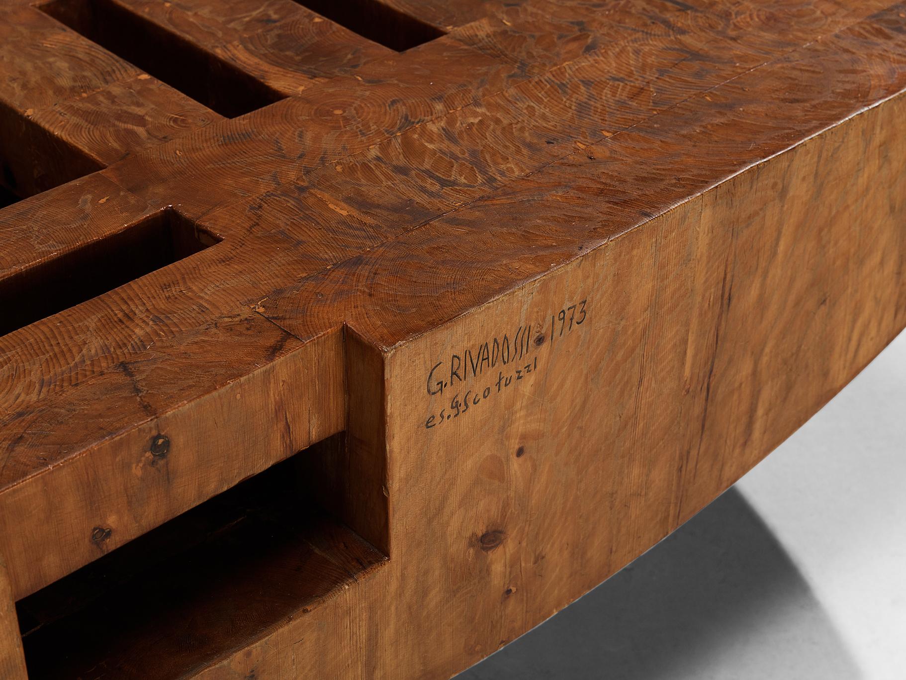Giuseppe Rivadossi 'Bloco Galla' Coffee Table in Pine For Sale 6