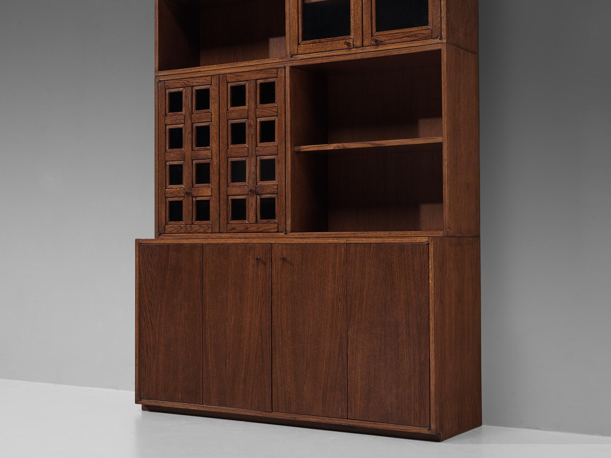 Italian Giuseppe Rivadossi Bookcase in Oak  For Sale