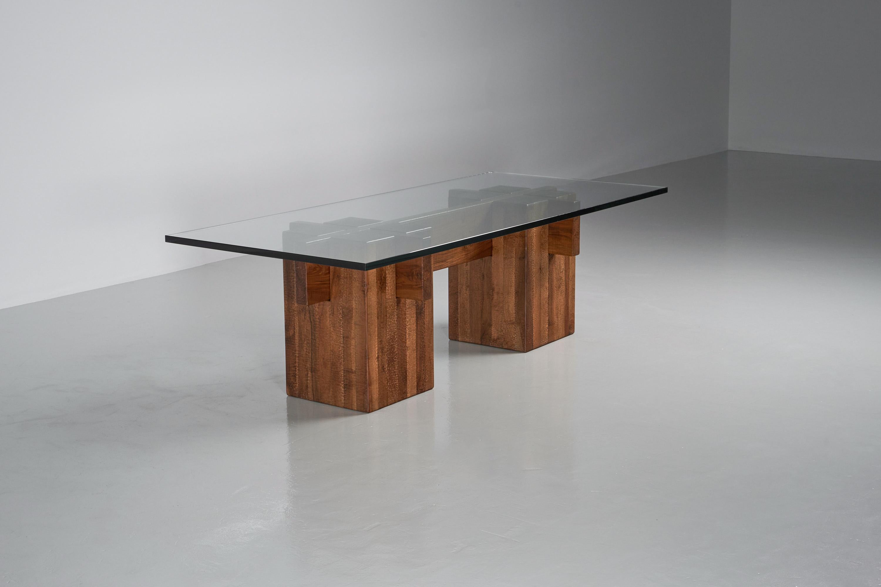 Giuseppe Rivadossi Brutalist Dining Table, Italy, 1979 6