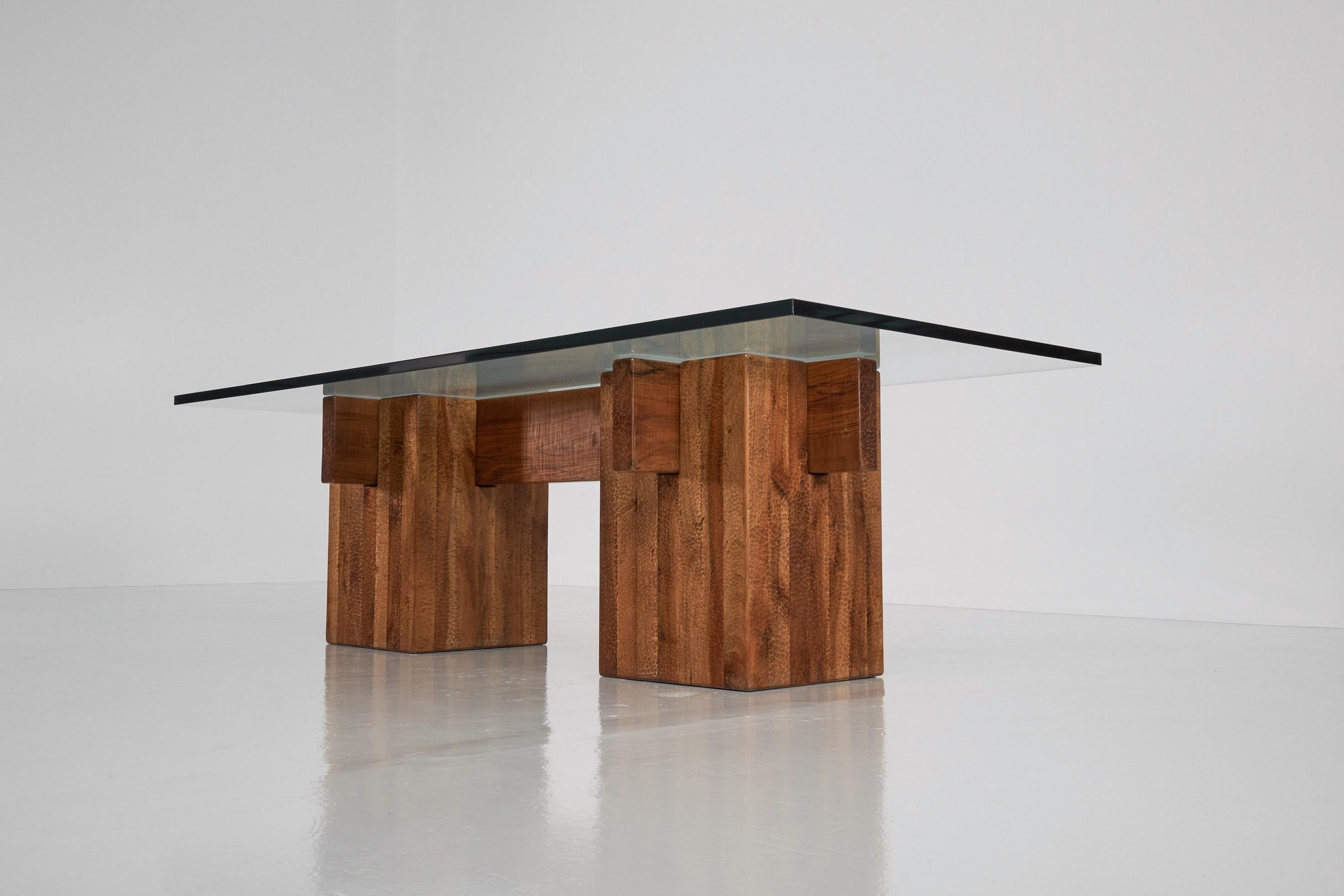 Giuseppe Rivadossi Brutalist Dining Table, Italy, 1979 In Good Condition In Roosendaal, Noord Brabant