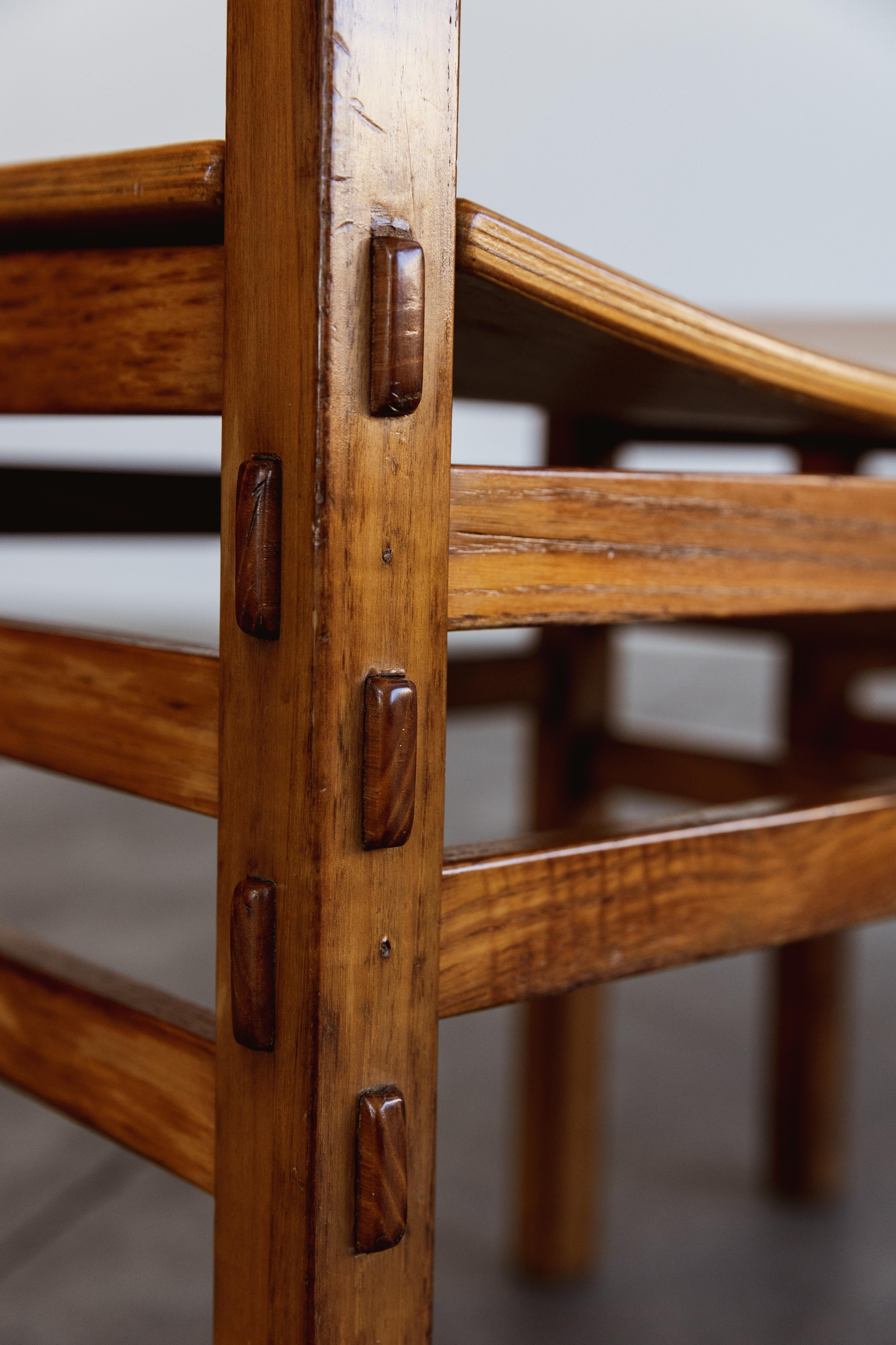 Mid-Century Modern Chaise de salle à manger Giuseppe Rivadossi pour Officina Rivadossi, 1980 en vente