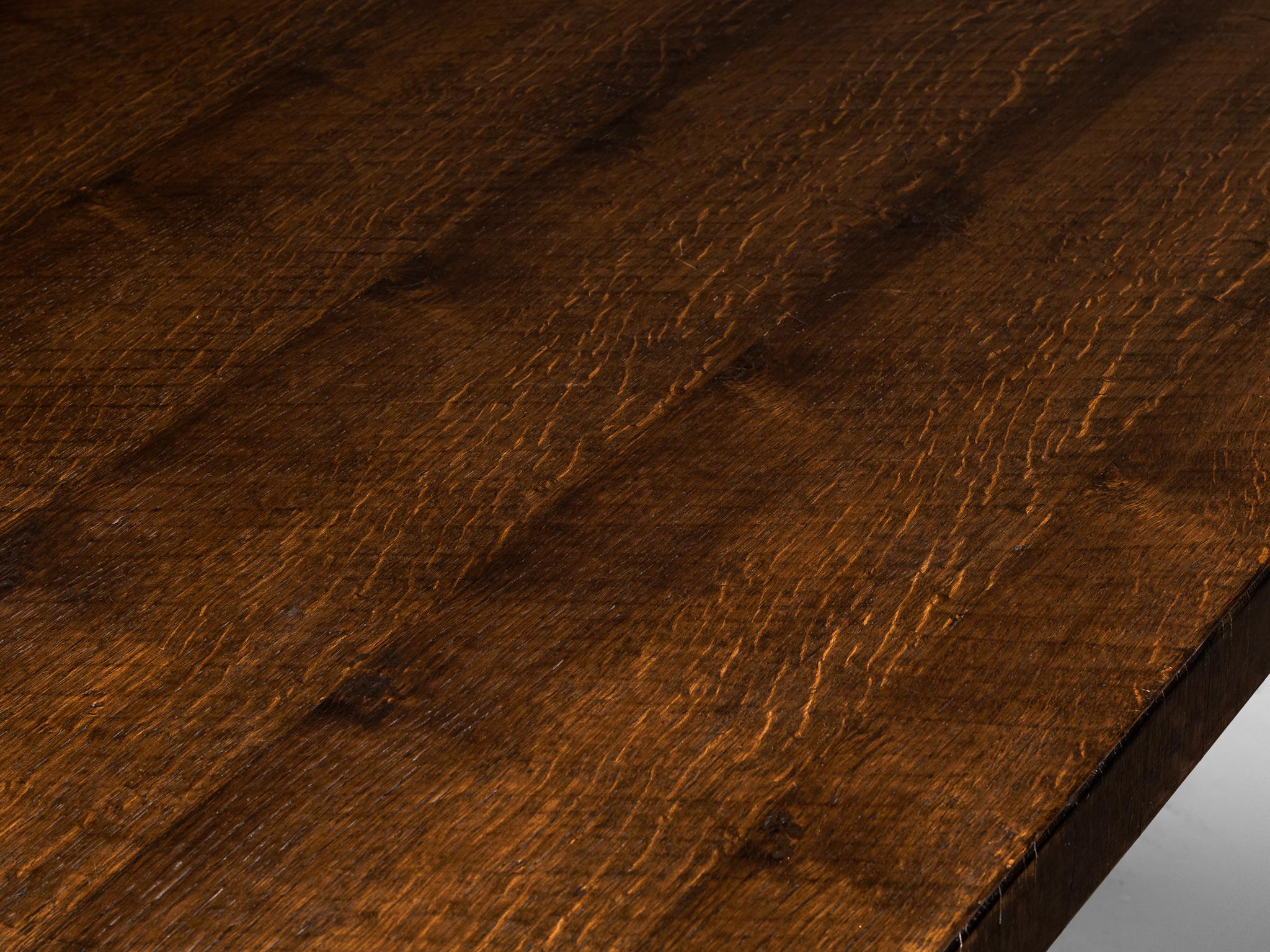 Giuseppe Rivadossi Dining Table in Oak with Cross Shaped Double Base For Sale 1