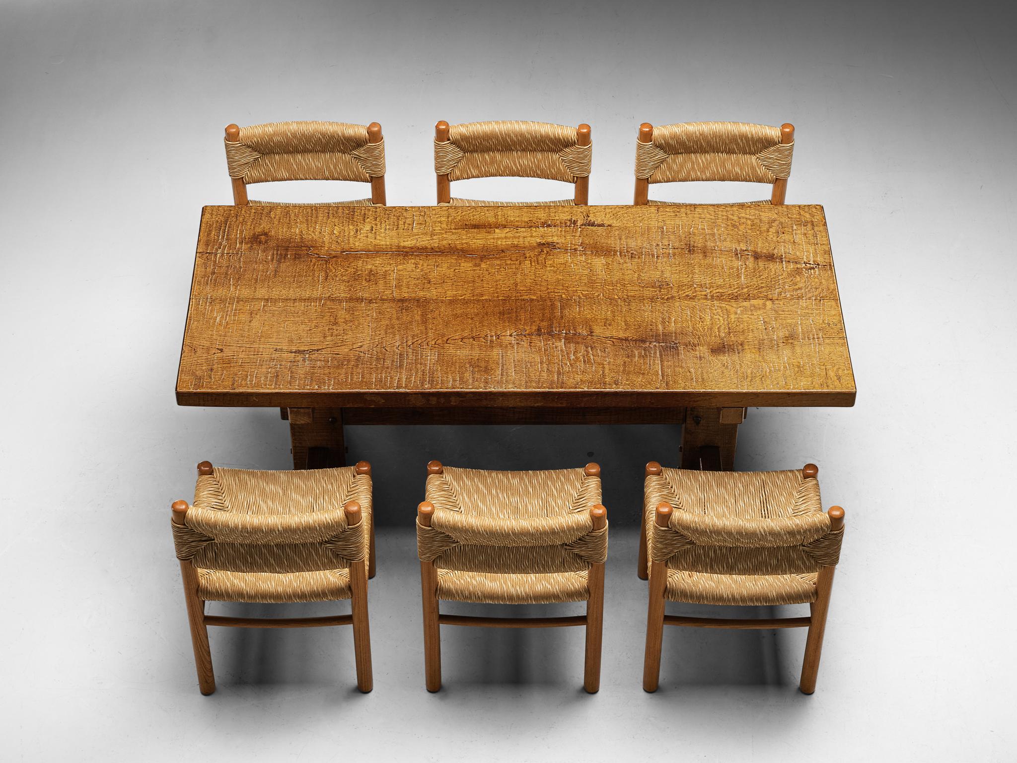 Giuseppe Rivadossi Dining Table with Set of Six French Dining Chairs  For Sale 2