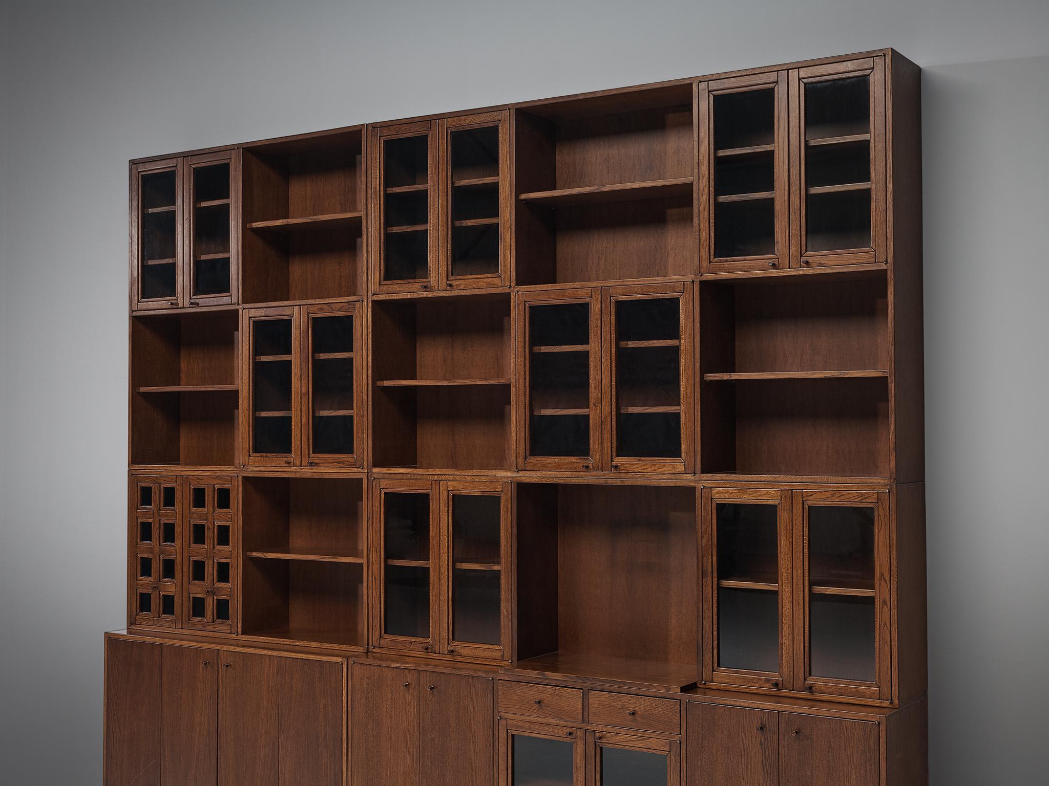 Mid-Century Modern Giuseppe Rivadossi Exceptional Library Unit in Oak