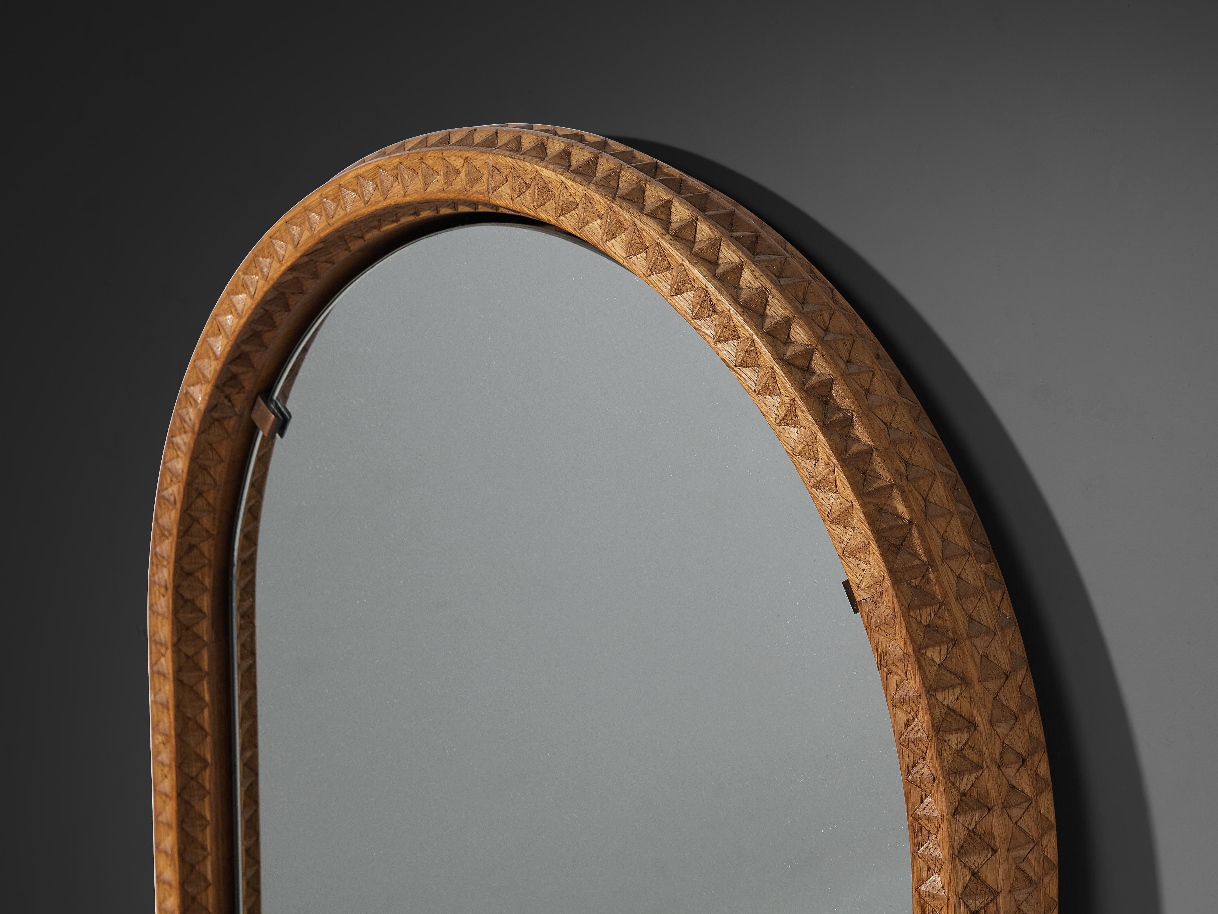Giuseppe Rivadossi for Officina Rivadossi Arched Mirror in Walnut In Good Condition In Waalwijk, NL