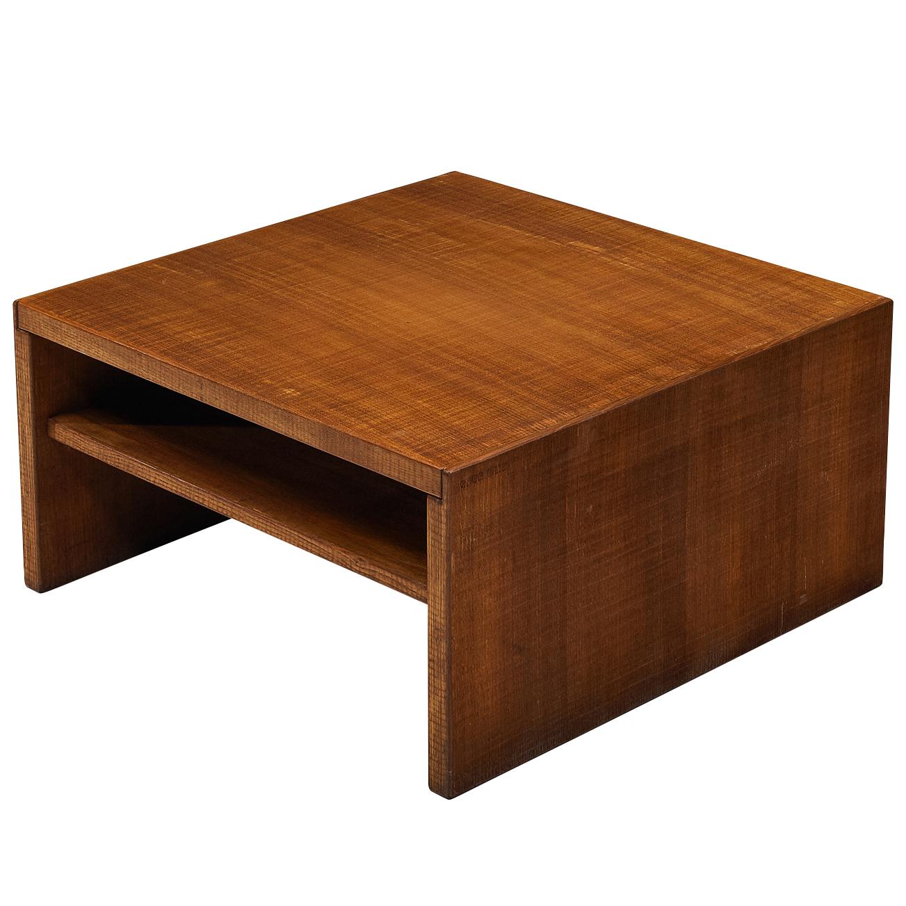 Giuseppe Rivadossi for Officina Rivadossi Architectural Square Oak Coffee Table