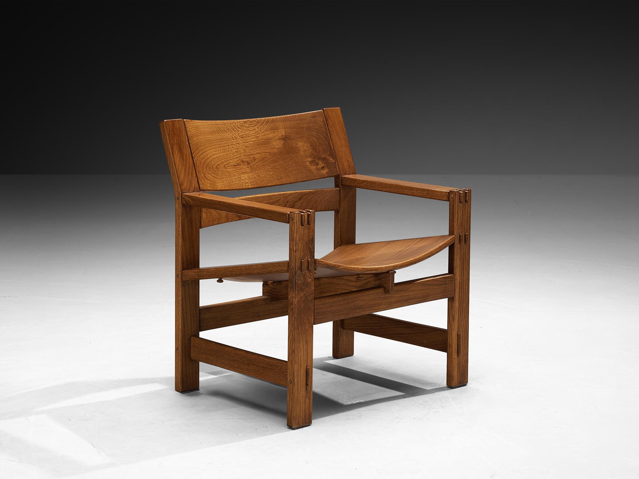 Giuseppe Rivadossi for Officina Rivadossi Armchairs in Oak For Sale 2