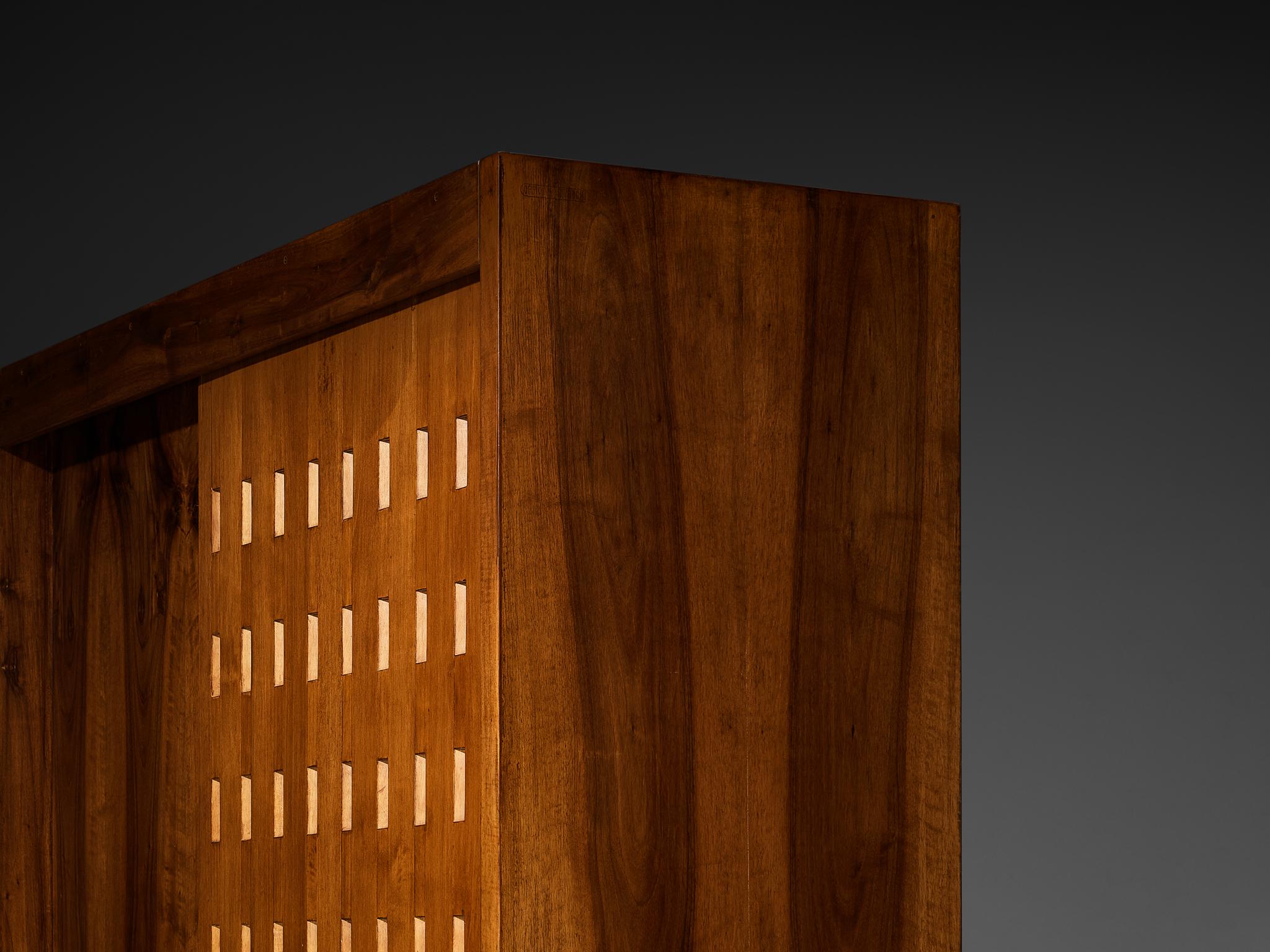 Italian Giuseppe Rivadossi for Officina Rivadossi Bedroom Divider Wardrobe Walnut For Sale
