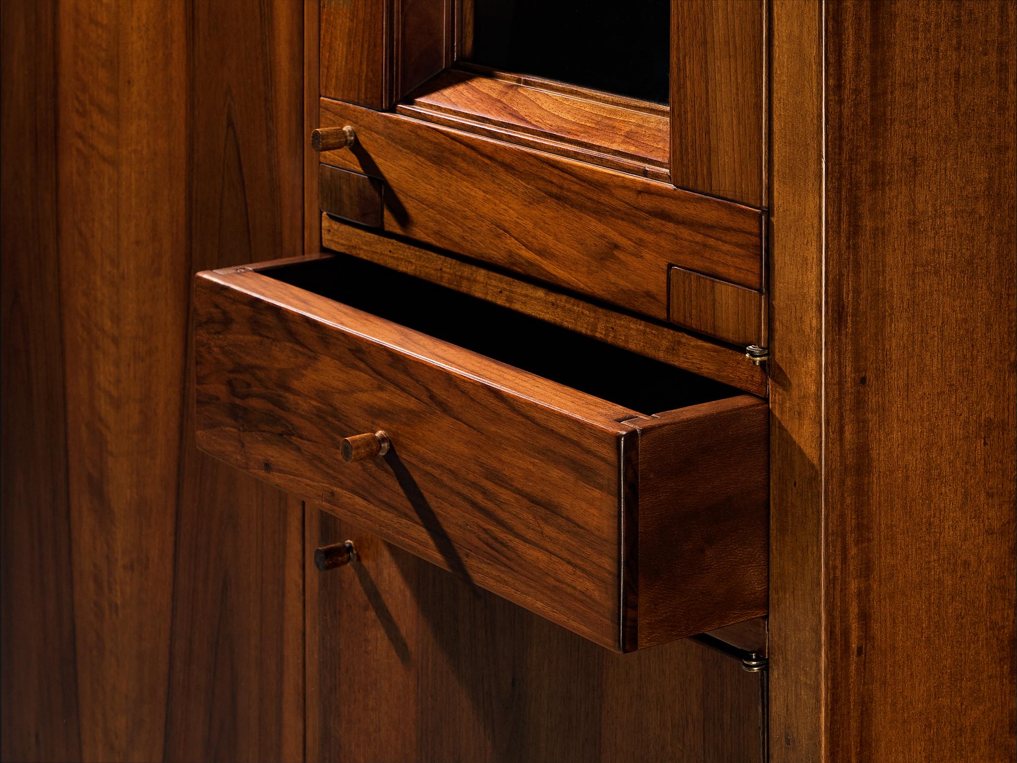 Giuseppe Rivadossi for Officina Rivadossi Bedroom Divider Wardrobe Walnut For Sale 1