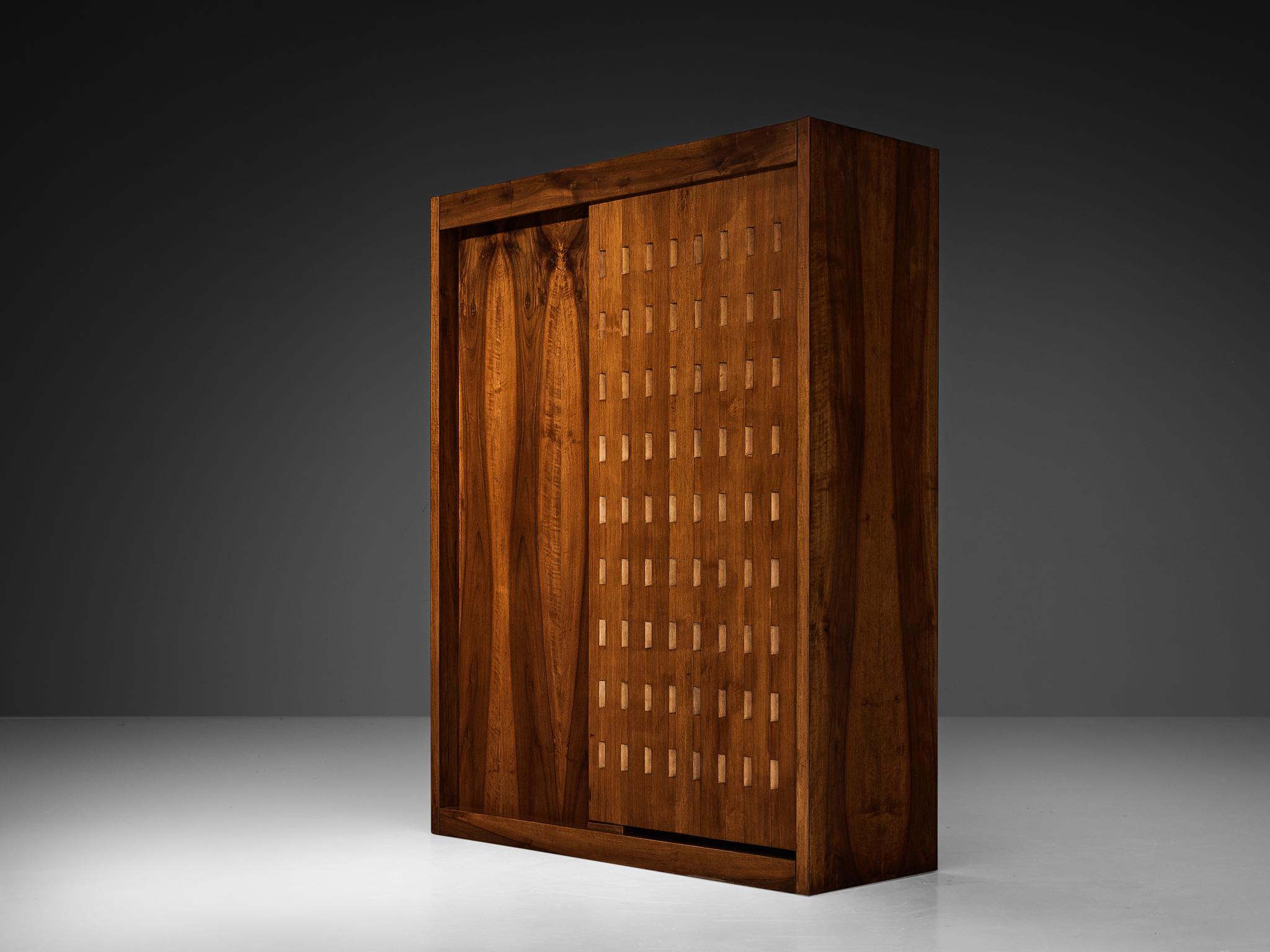 Giuseppe Rivadossi for Officina Rivadossi Bedroom Divider Wardrobe Walnut For Sale 2