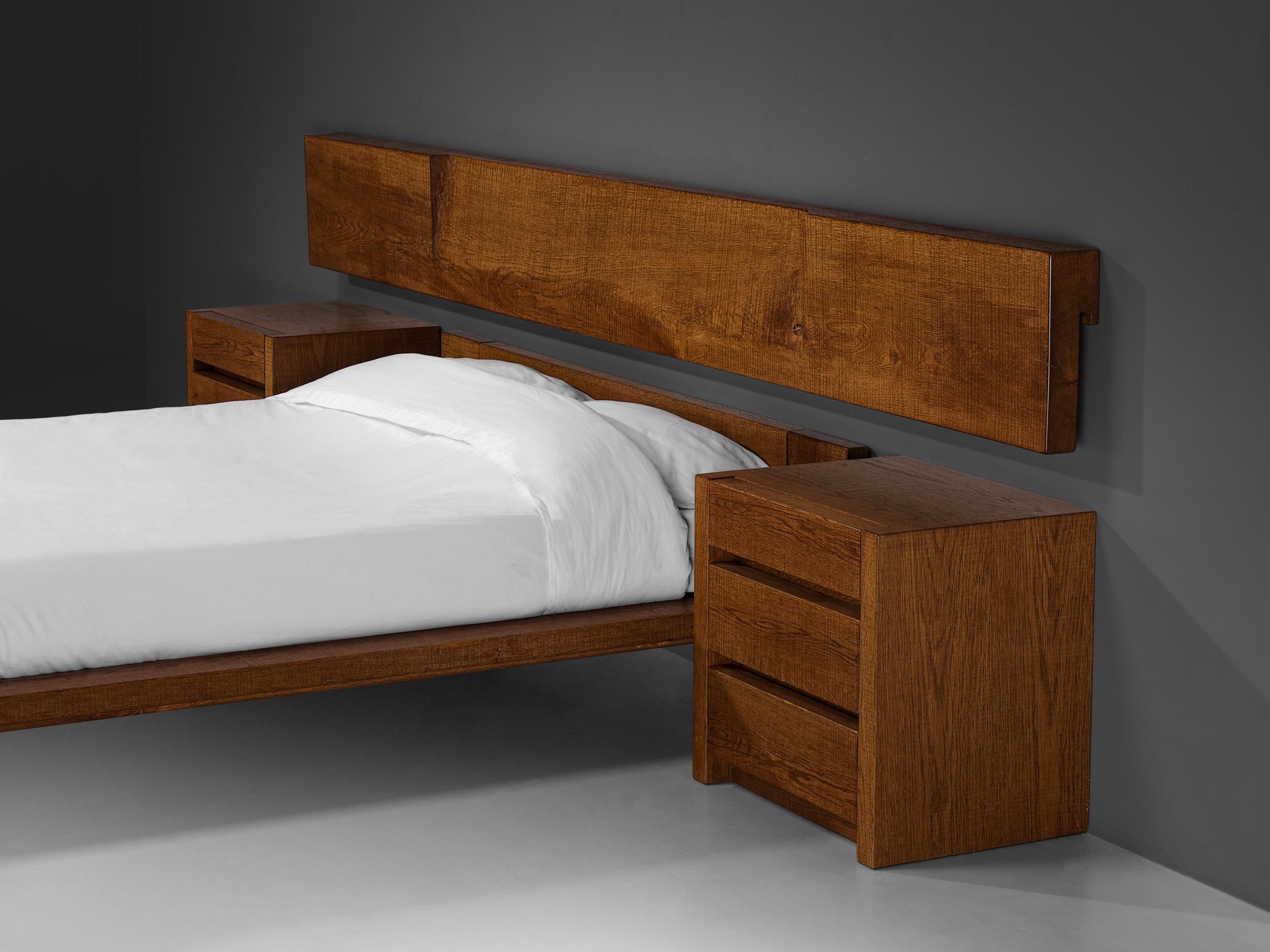 Giuseppe Rivadossi for Officina Rivadossi Bedroom Set in Oak For Sale 4
