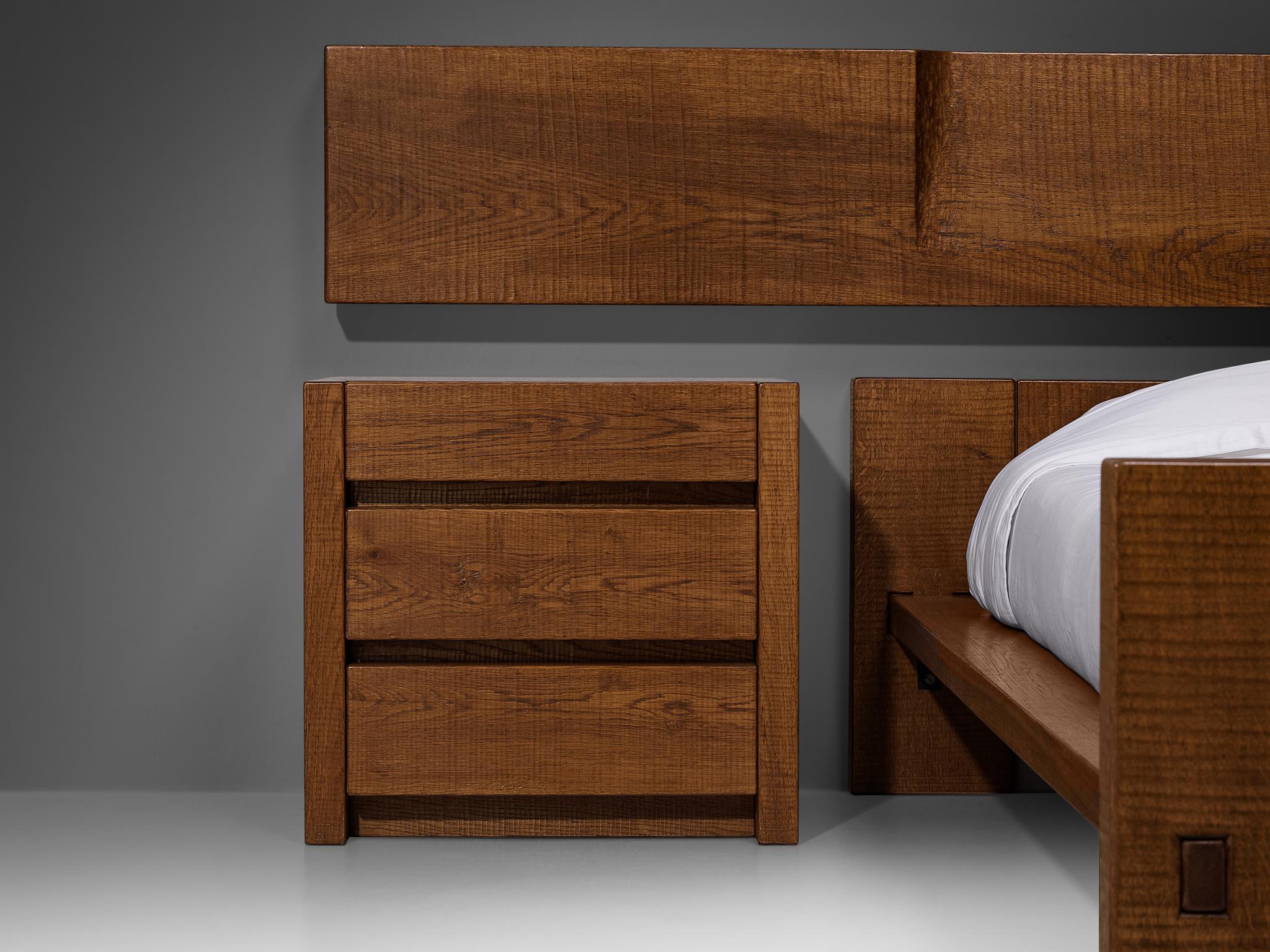 Giuseppe Rivadossi for Officina Rivadossi Bedroom Set in Oak In Good Condition For Sale In Waalwijk, NL