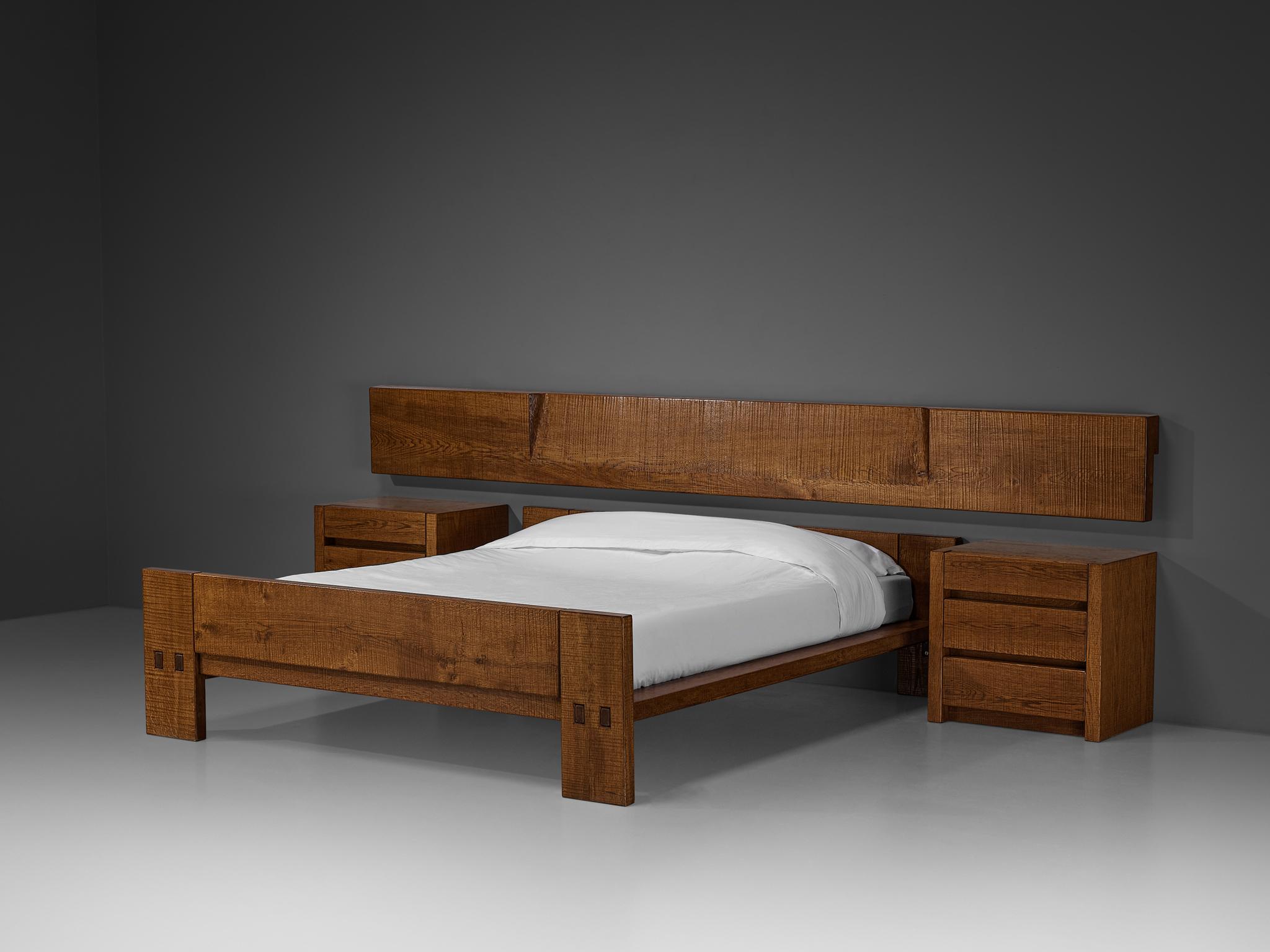 Giuseppe Rivadossi for Officina Rivadossi Bedroom Set in Oak For Sale 2